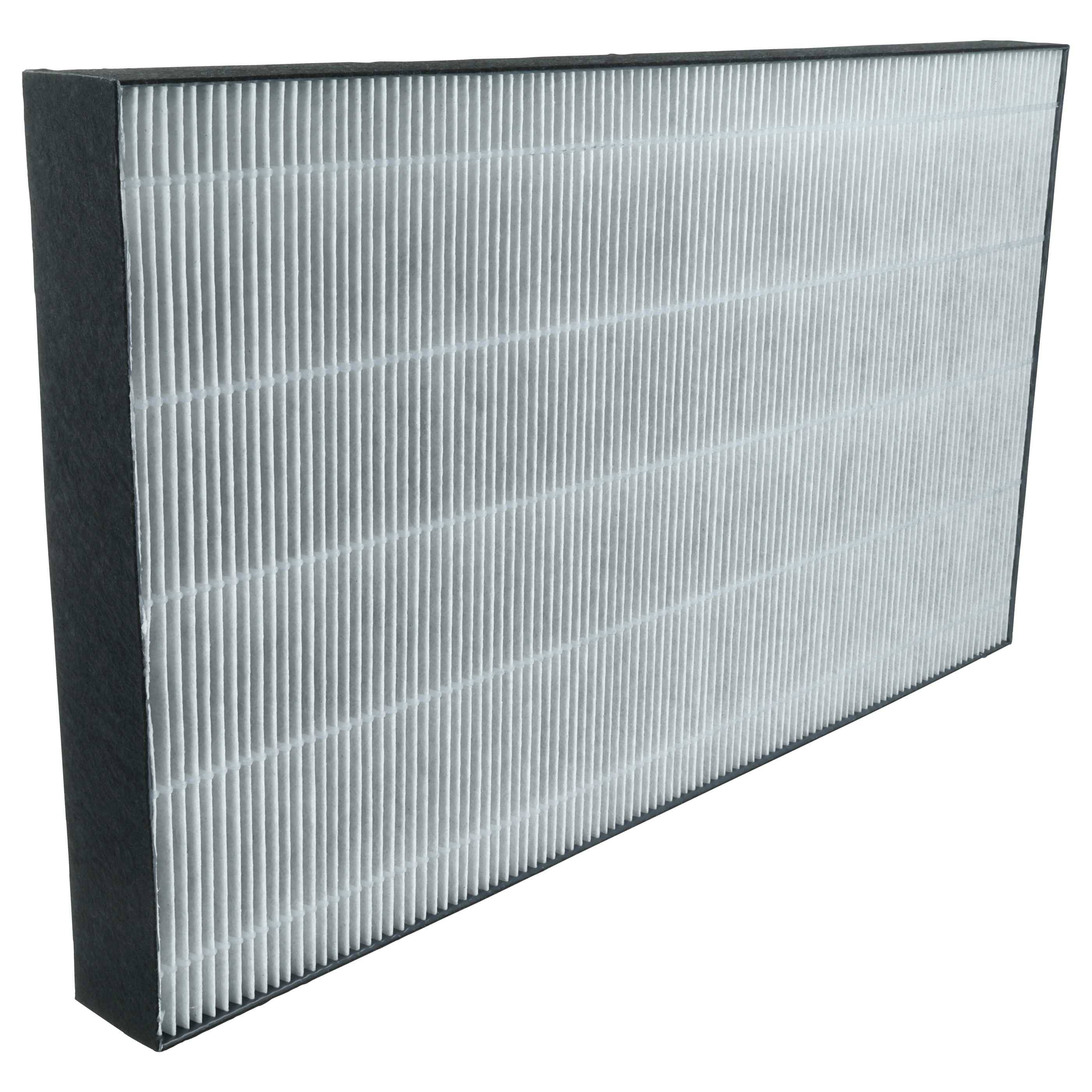 Luftfilter, rechteckig und gefaltet, mit schwarzem Rahmen an den Kanten, wird zur Luftreinigung in HLK-Systemen verwendet.