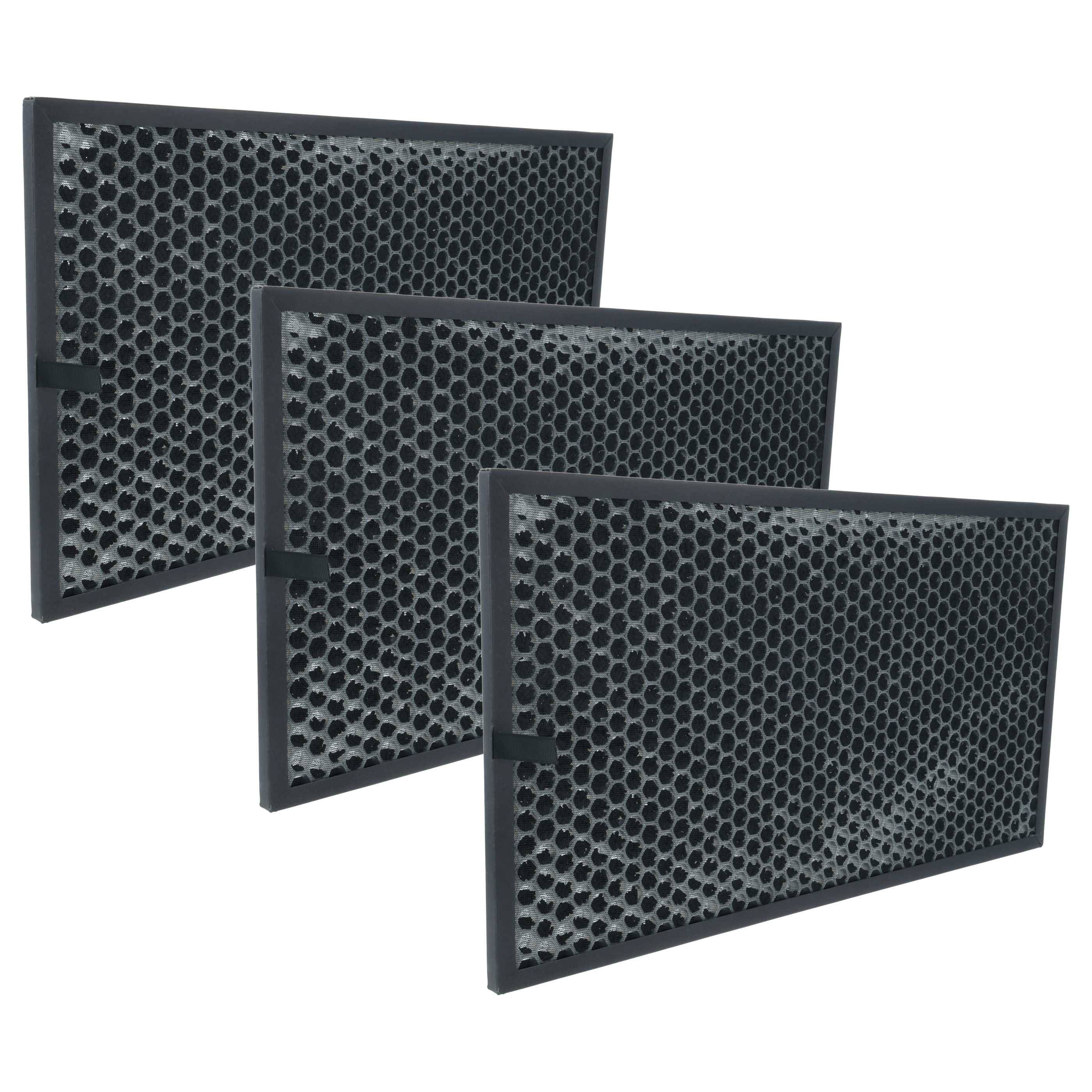 vhbw 3x Aktivkohlefilter Ersatz für Sharp FZ-C70DFE, FZ-C70DFU für Luftreiniger - Luftfilter Schwarz
