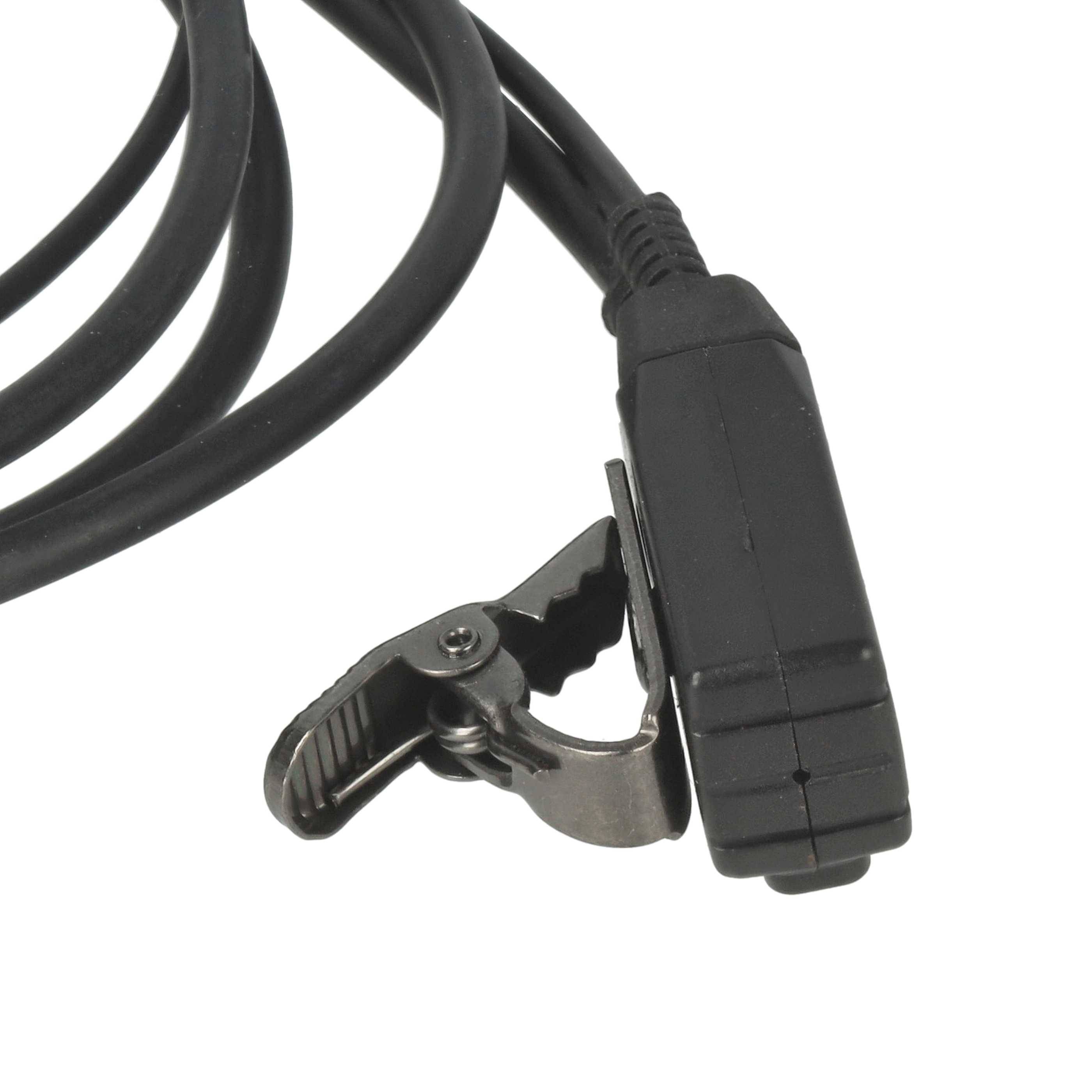 Nahaufnahme eines schwarzen Krokodilklemme mit angebrachtem Kabel, das für elektrische Verbindungen oder Tests verwendet wird.