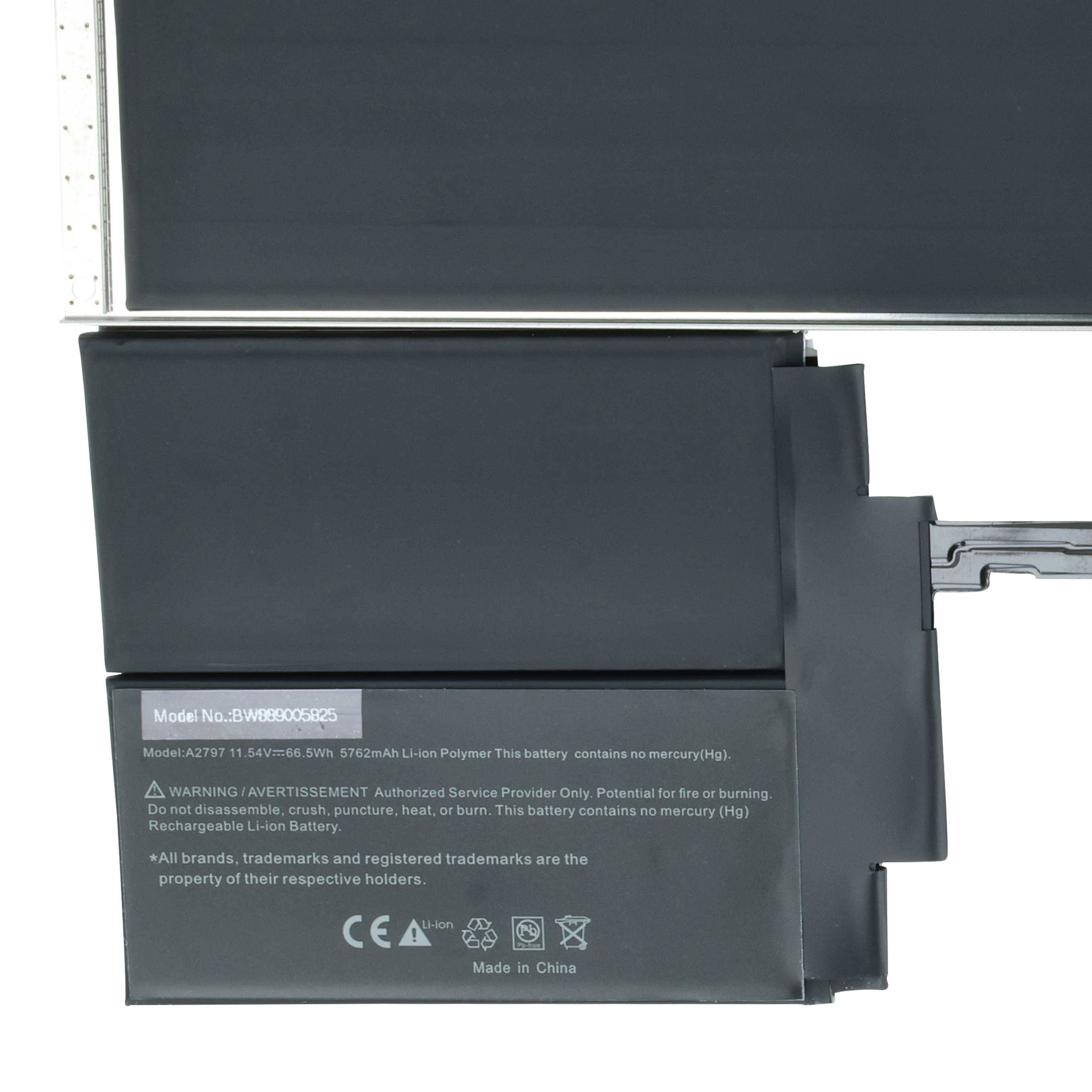 Schwarze Lithium-Polymer-Batterie mit der Bezeichnung „Model No: B-W8000C605