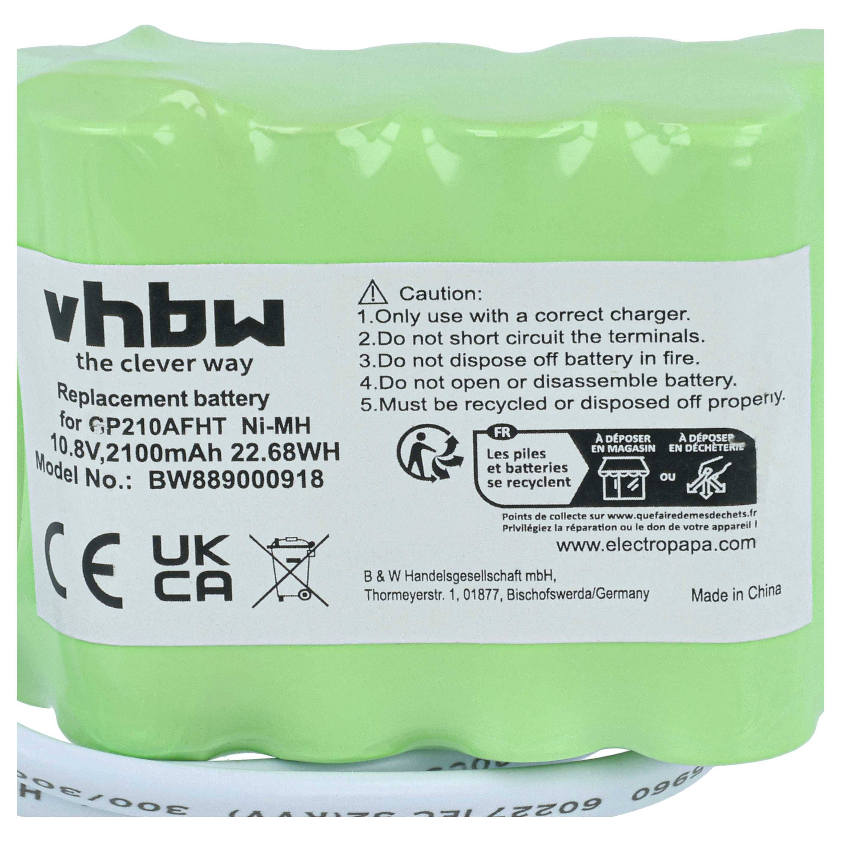vhbw Akku kompatibel mit Velux KSX 100K Dachfensterrollladen und Rollladen, Solarfenster (2100 mAh, 10,8 V, NiMH, mit Kabel)