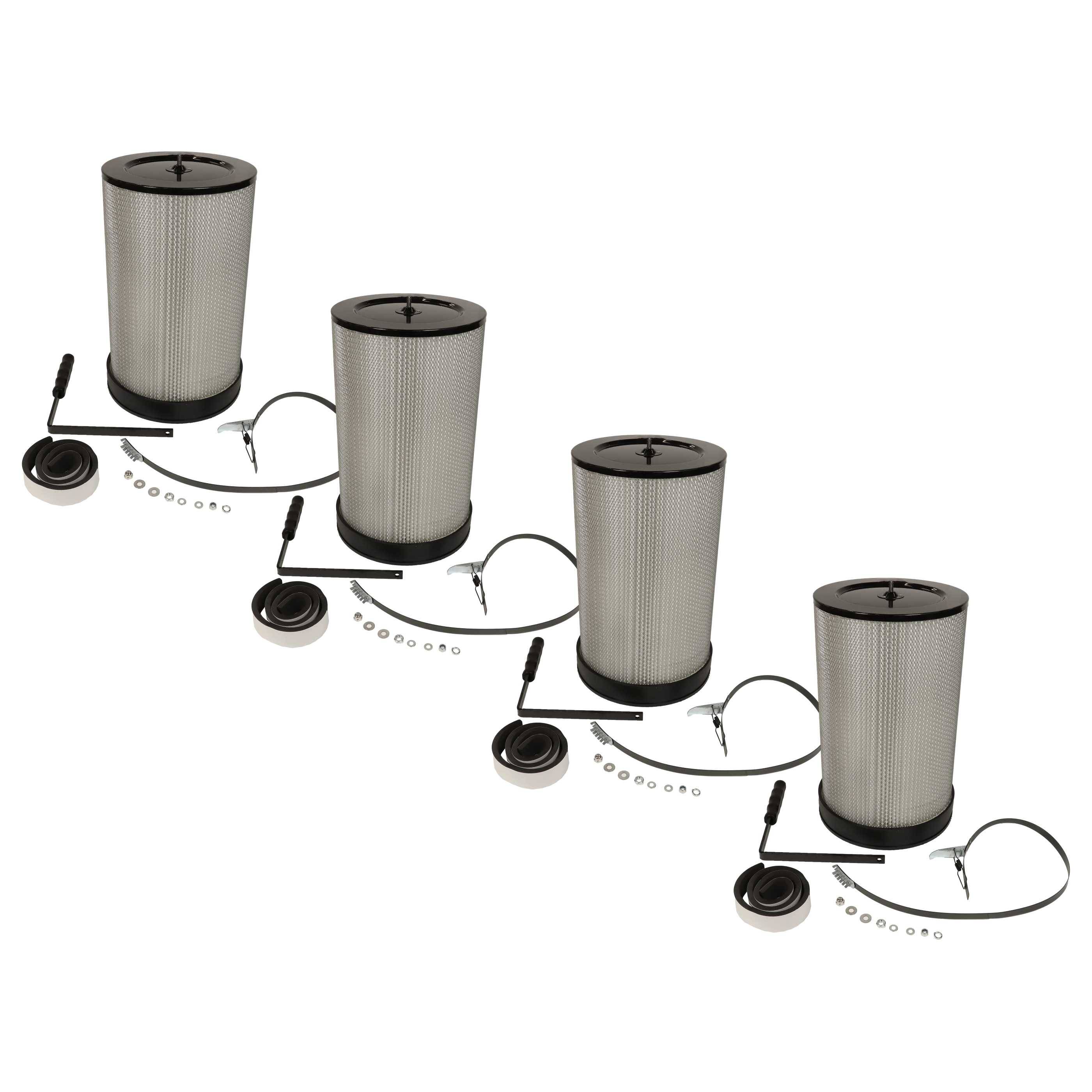 vhbw 4x Feinstaubfilter Ersatz für Scheppach 75006000 für Absauganlage - Feinstaub-Filterpatrone mit Reinigungsbürste