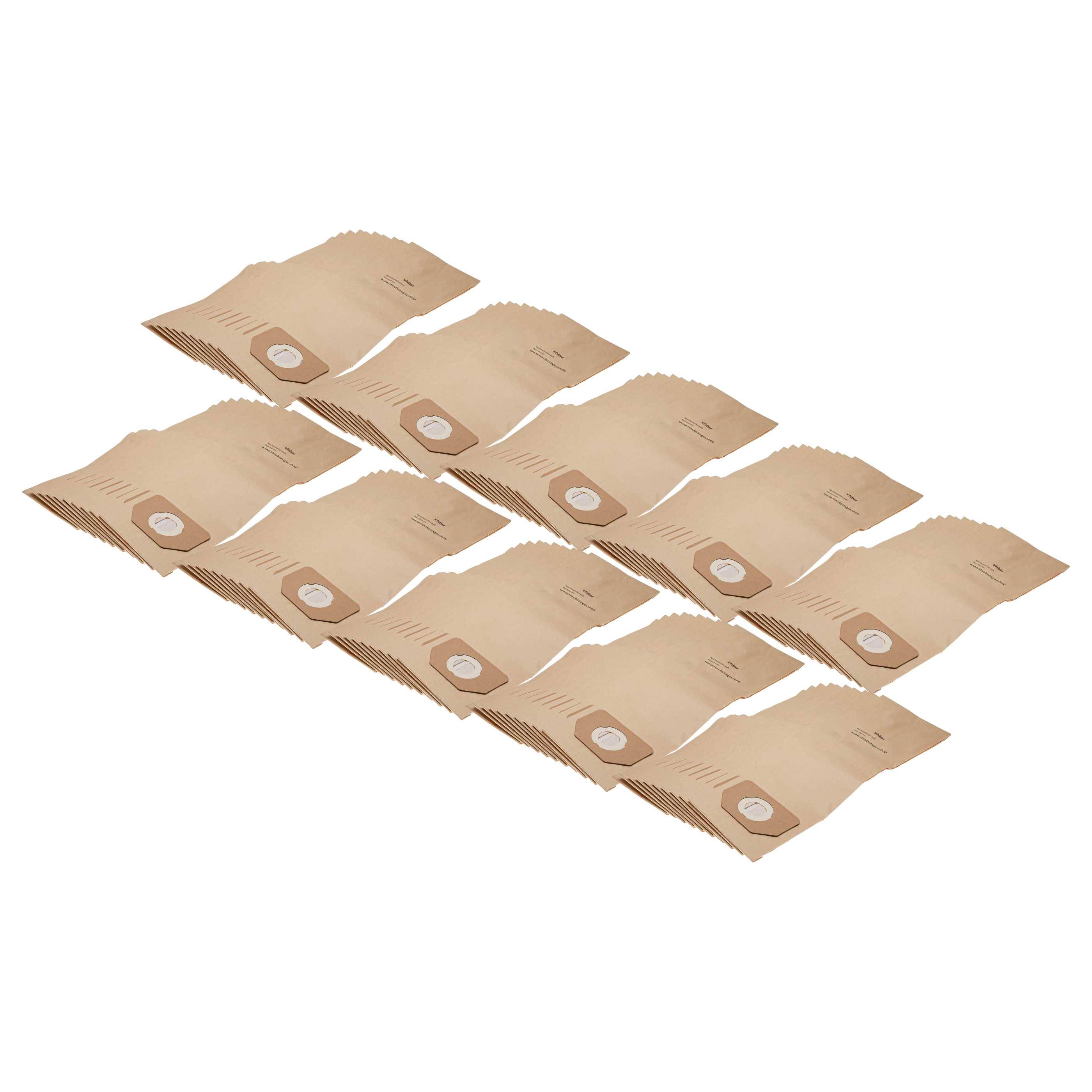 vhbw 100x Staubbeutel kompatibel mit Shop Vac Pro 30, 905.33, 905.34, 906-61, Classic 20, Classic 30 Staubsauger - 30cm x 17,5cm braun