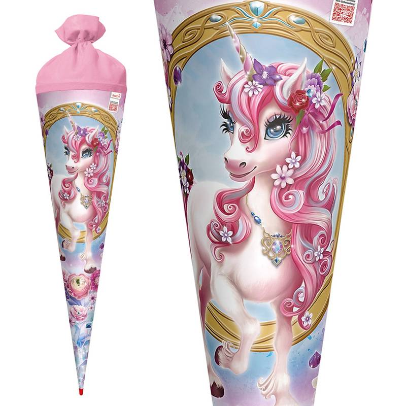 ROTH Schultüte "Einhorn Beauty", rund, 700 mm