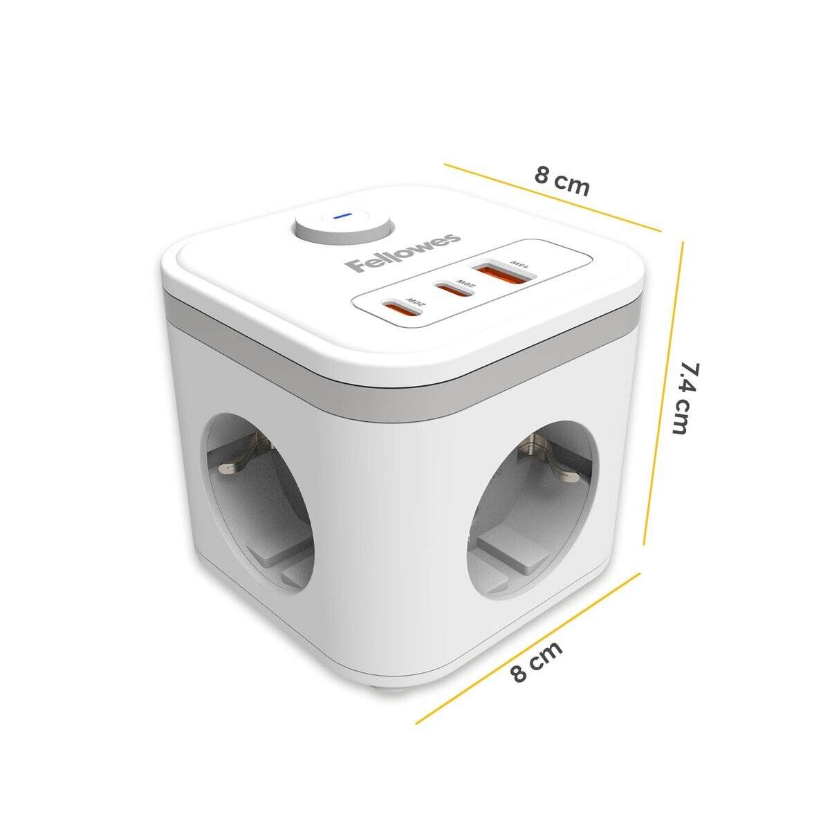 Fellowes Power Cube 3xSteckdose,1xUSB-A,2xUSB-C,Schalter sch