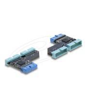 Delock USB 5 Gbps Hub 20 Pin Pfostenbuchse zu 2 x 5
