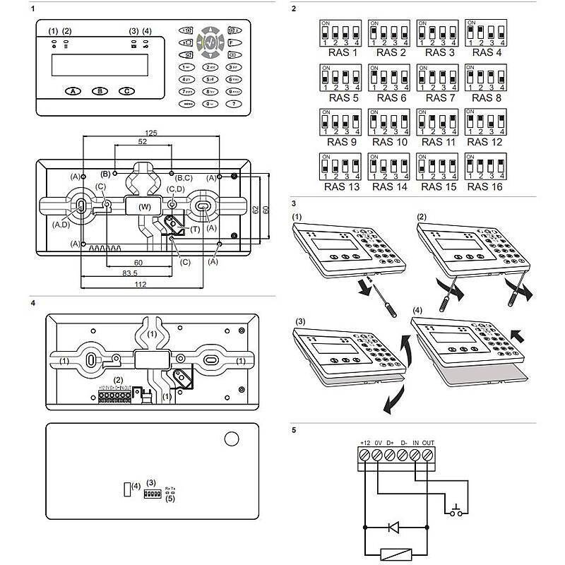 Aritech ATS1136 Advisor Mifare LCD-Bedienteil, Bedienteil | Einsatzgebiet:Haustür, Treppenhaus, Flur | Bedienung:direkt