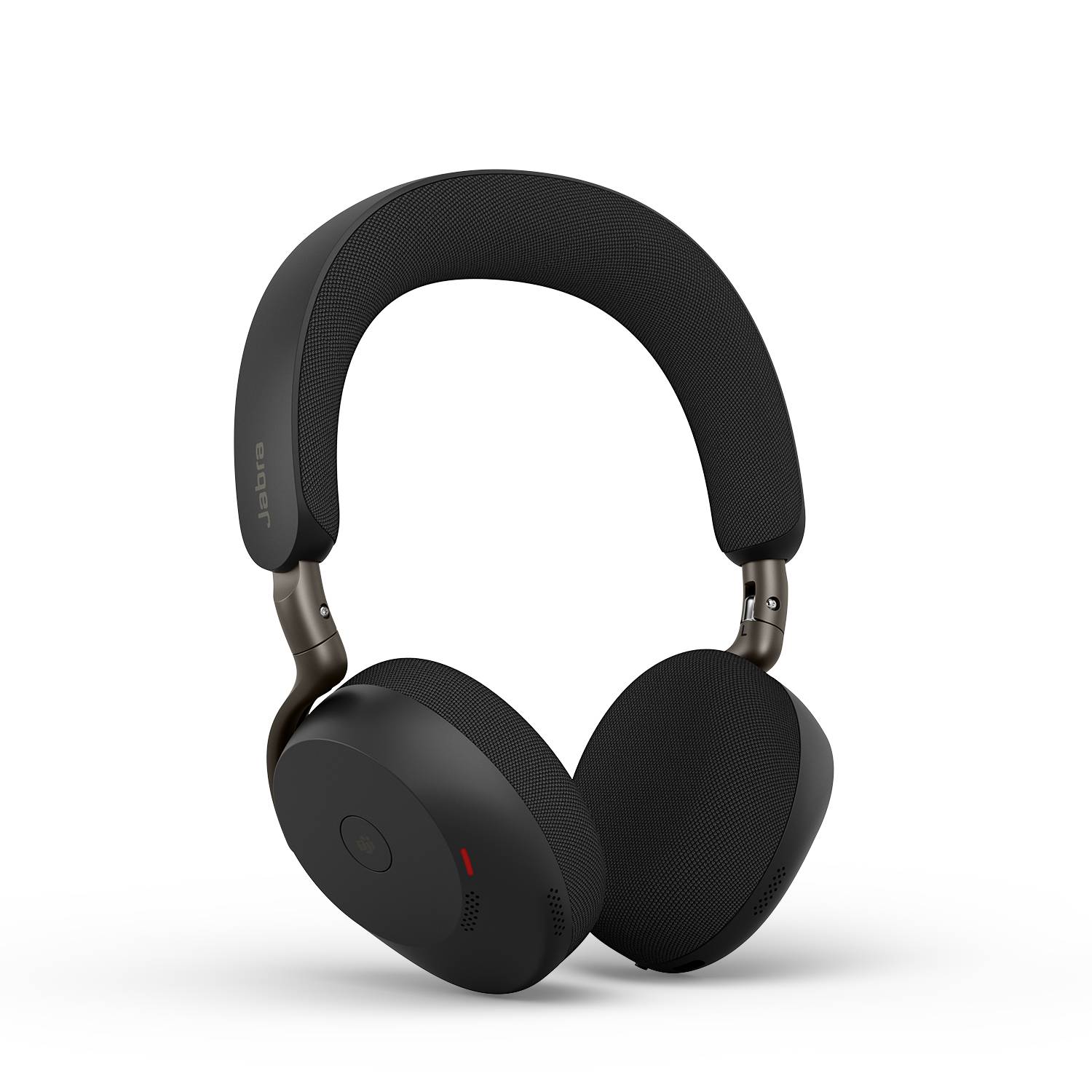 Schwarze Over-Ear-Kopfhörer auf schwarzem Hintergrund, gezeigt in einer Studio-Produktansicht.