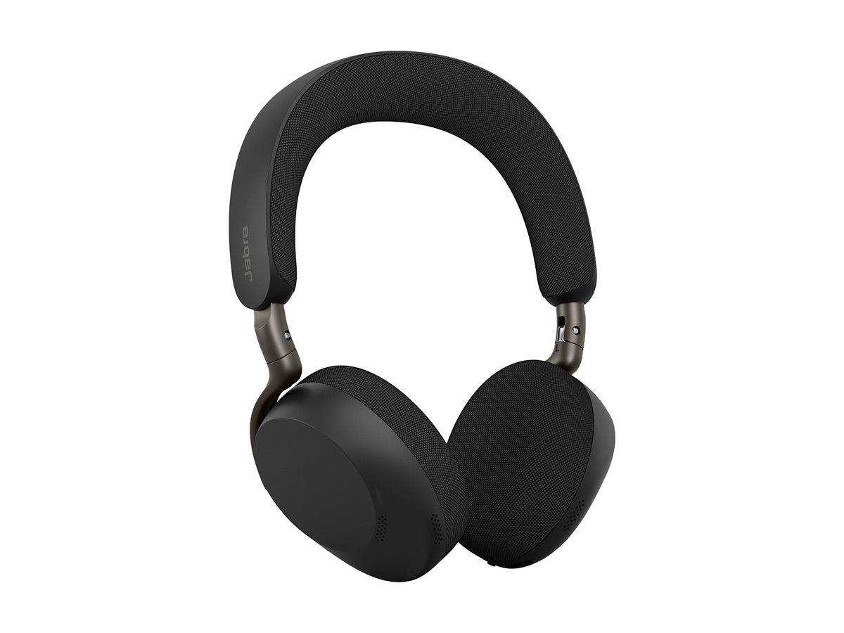 Schwarze kabellose Over-Ear-Kopfhörer mit gepolstertem Kopfbügel und großen ovalen Ohrmuscheln auf weißem Hintergrund.