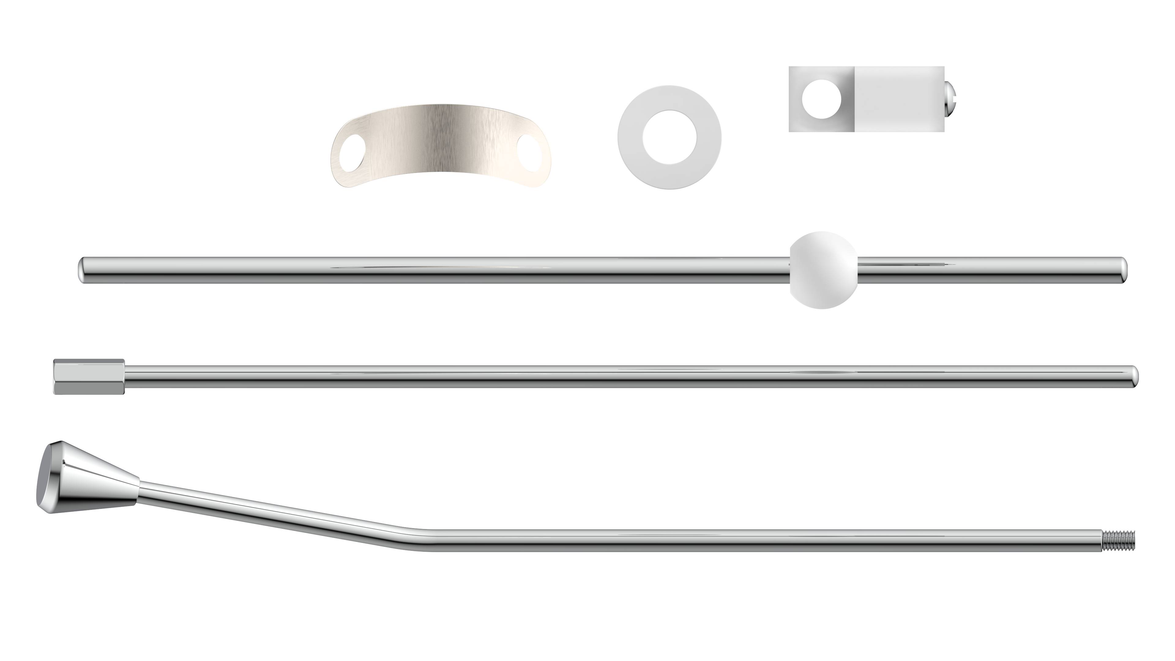 Exzentergestänge, Chrom, gebogen