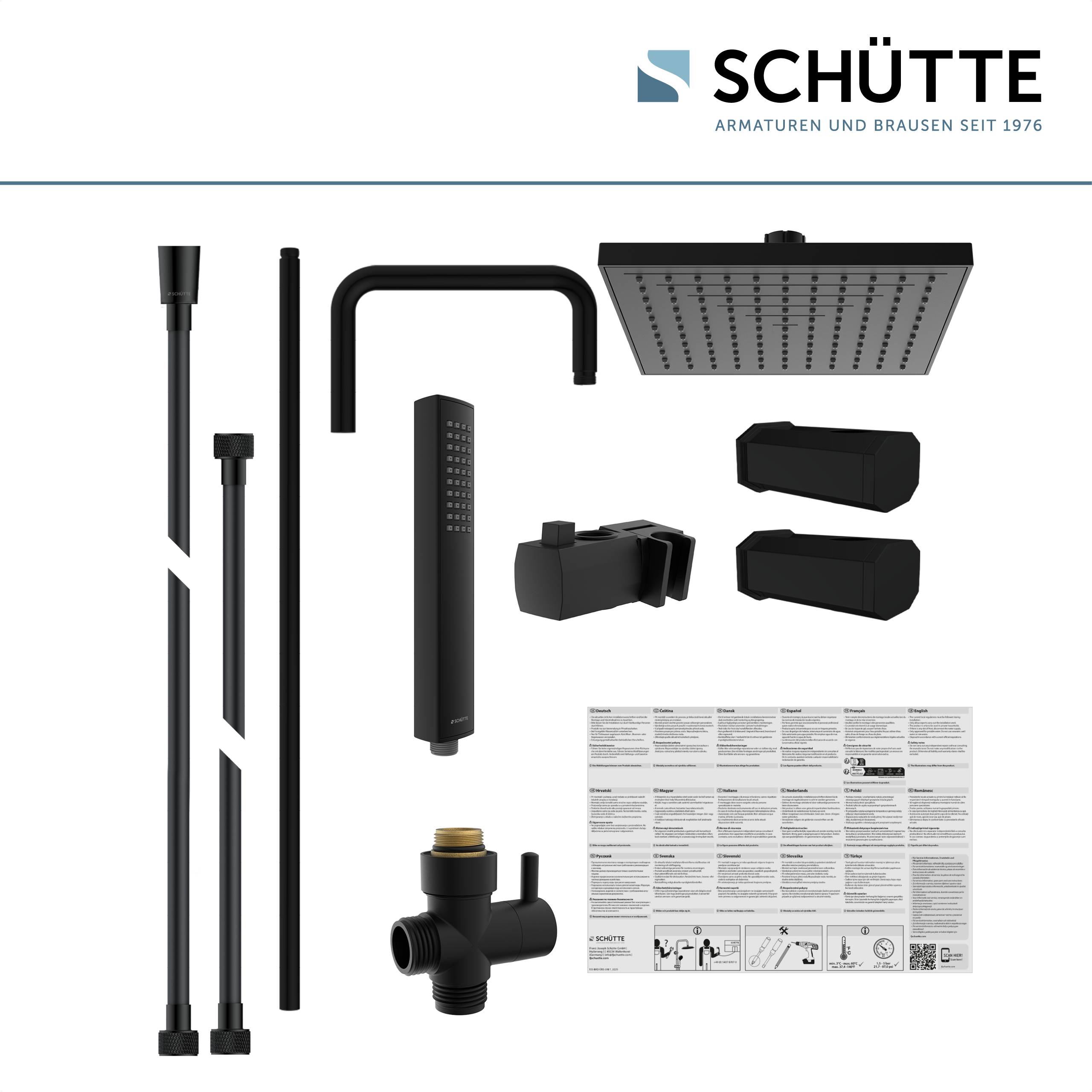 TOKYO Überkopfbrause-Set, Schwarz matt