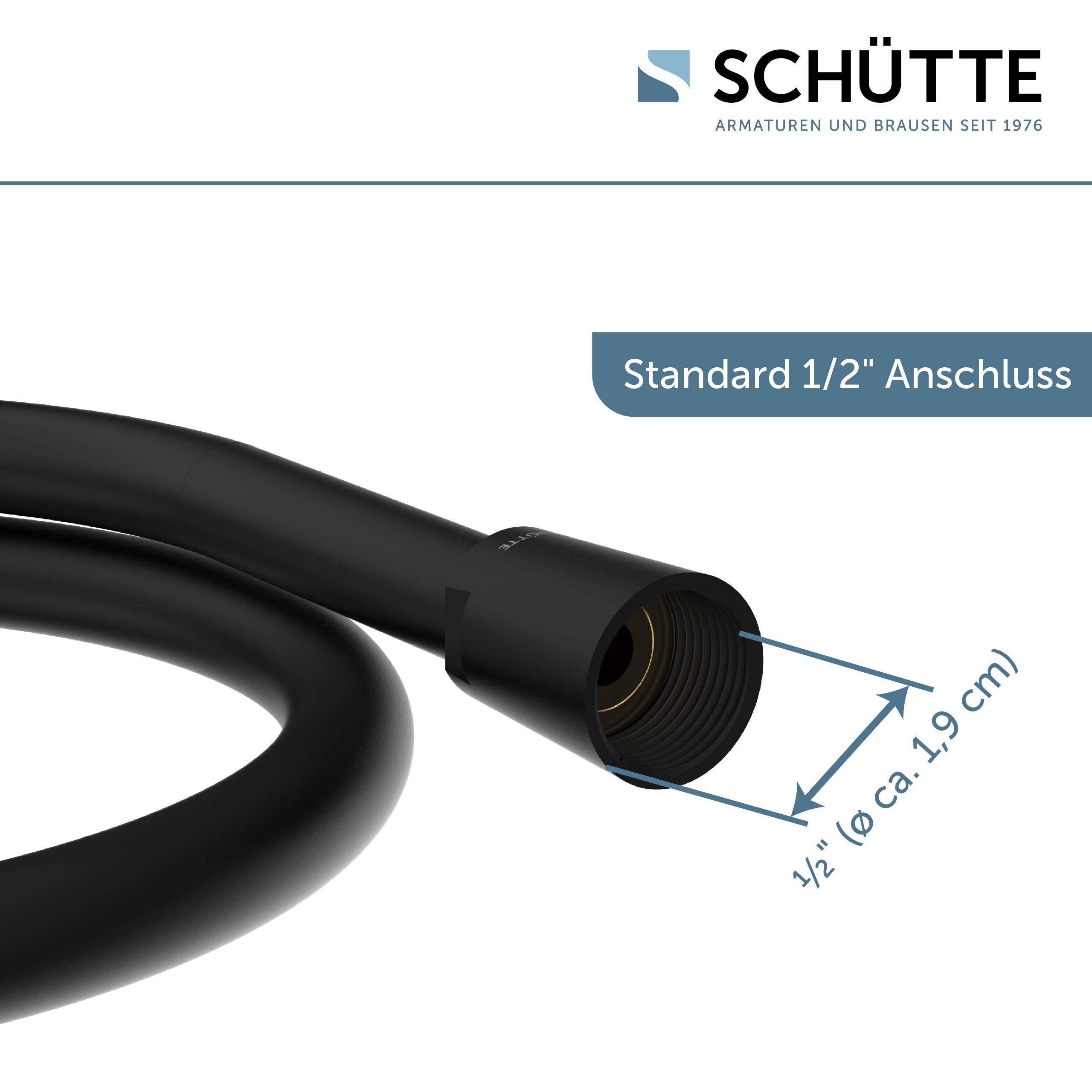 Brauseschlauch 80 cm, Kunststoff, Schwarz