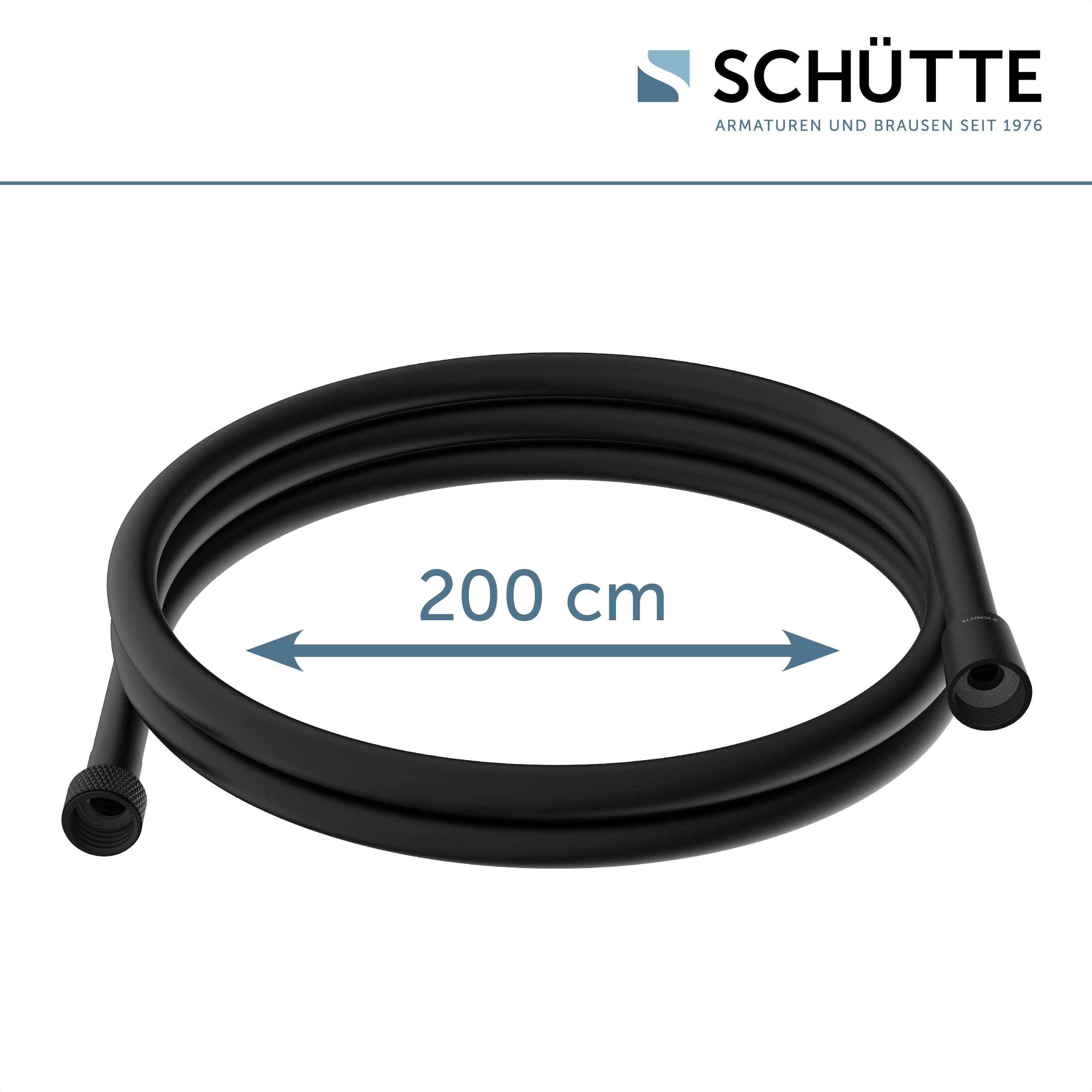 Brauseschlauch 200 cm, Kunststoff, Schwarz