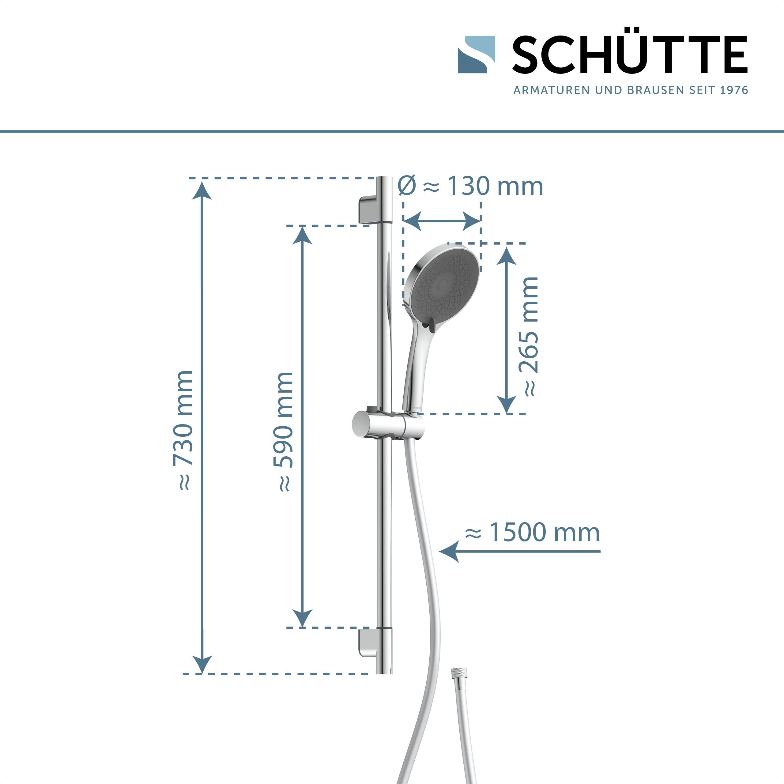 CAPRI Stangenbrause-Set, Chrom