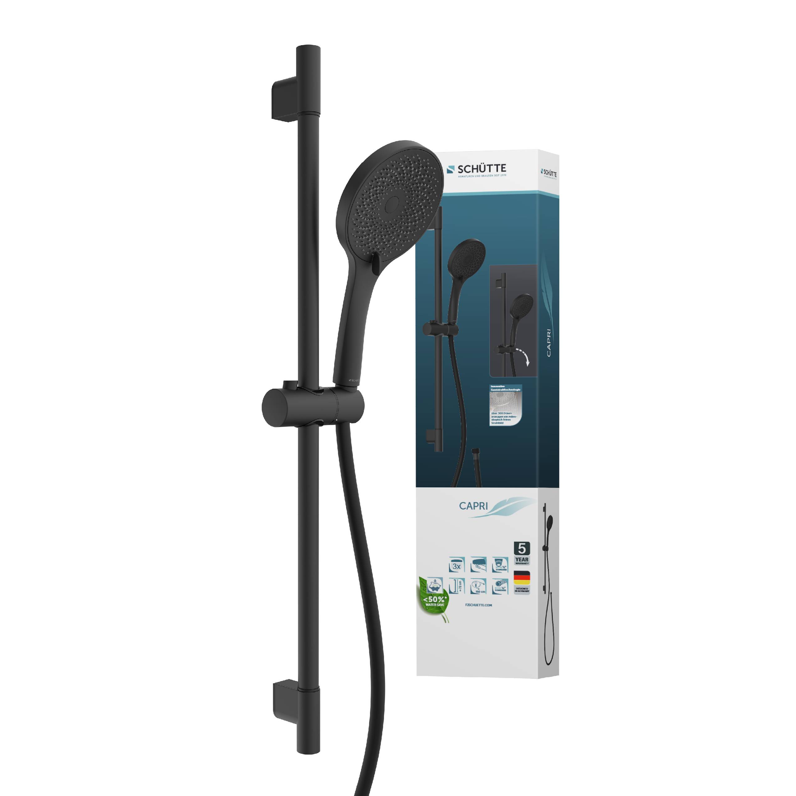 CAPRI Stangenbrause-Set, Schwarz matt