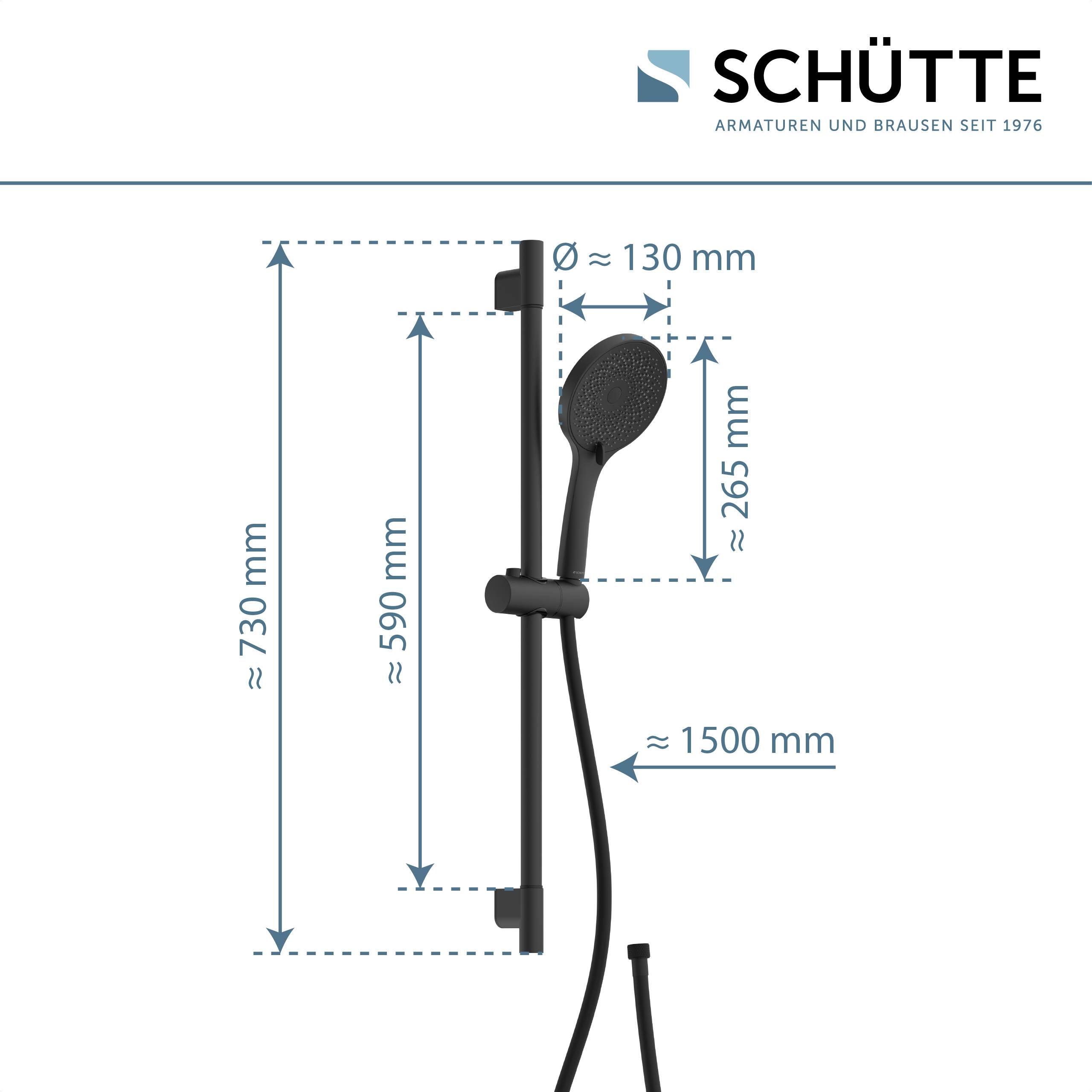 CAPRI Stangenbrause-Set, Schwarz matt