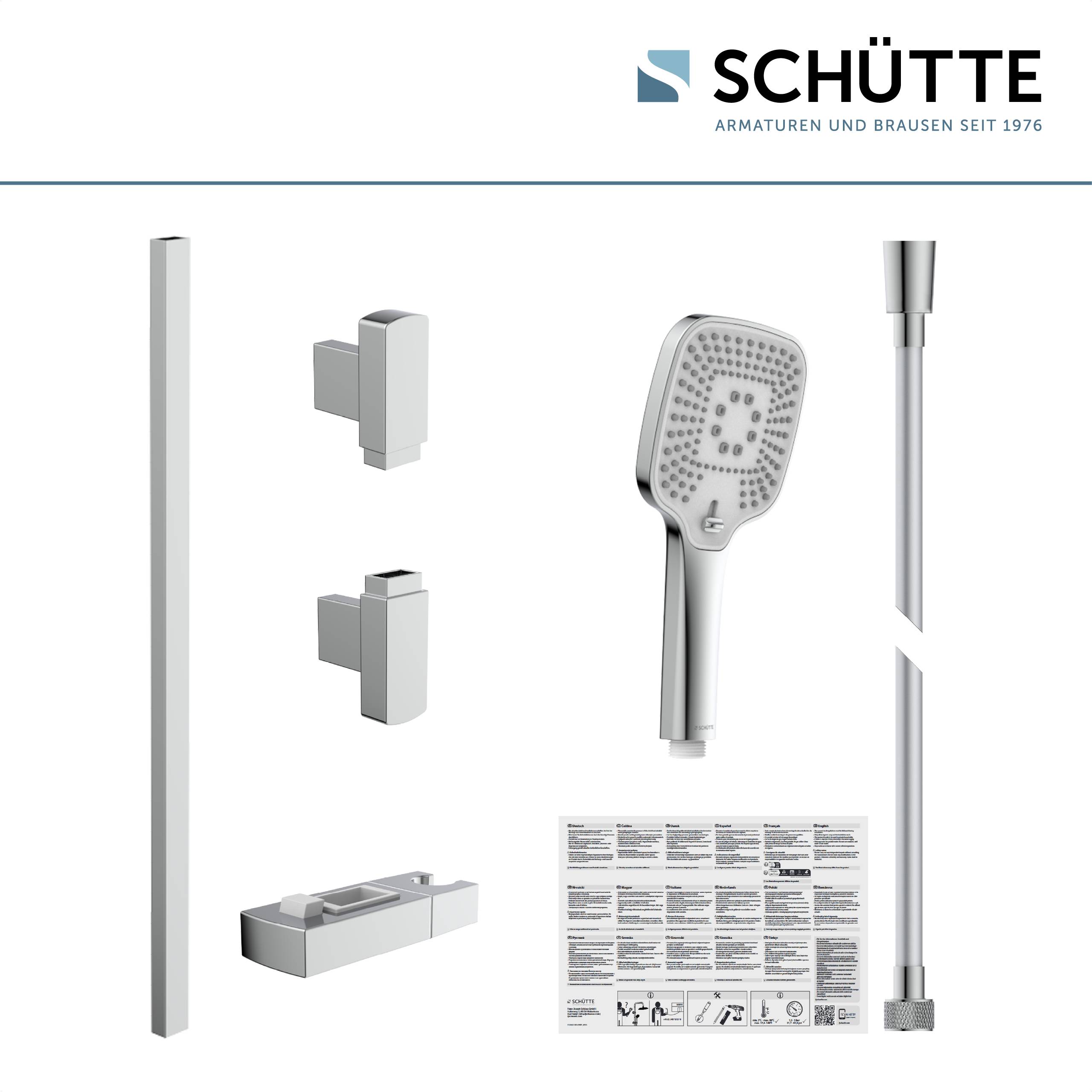 RAVENNA Stangenbrause-Set, Chrom/Weiß