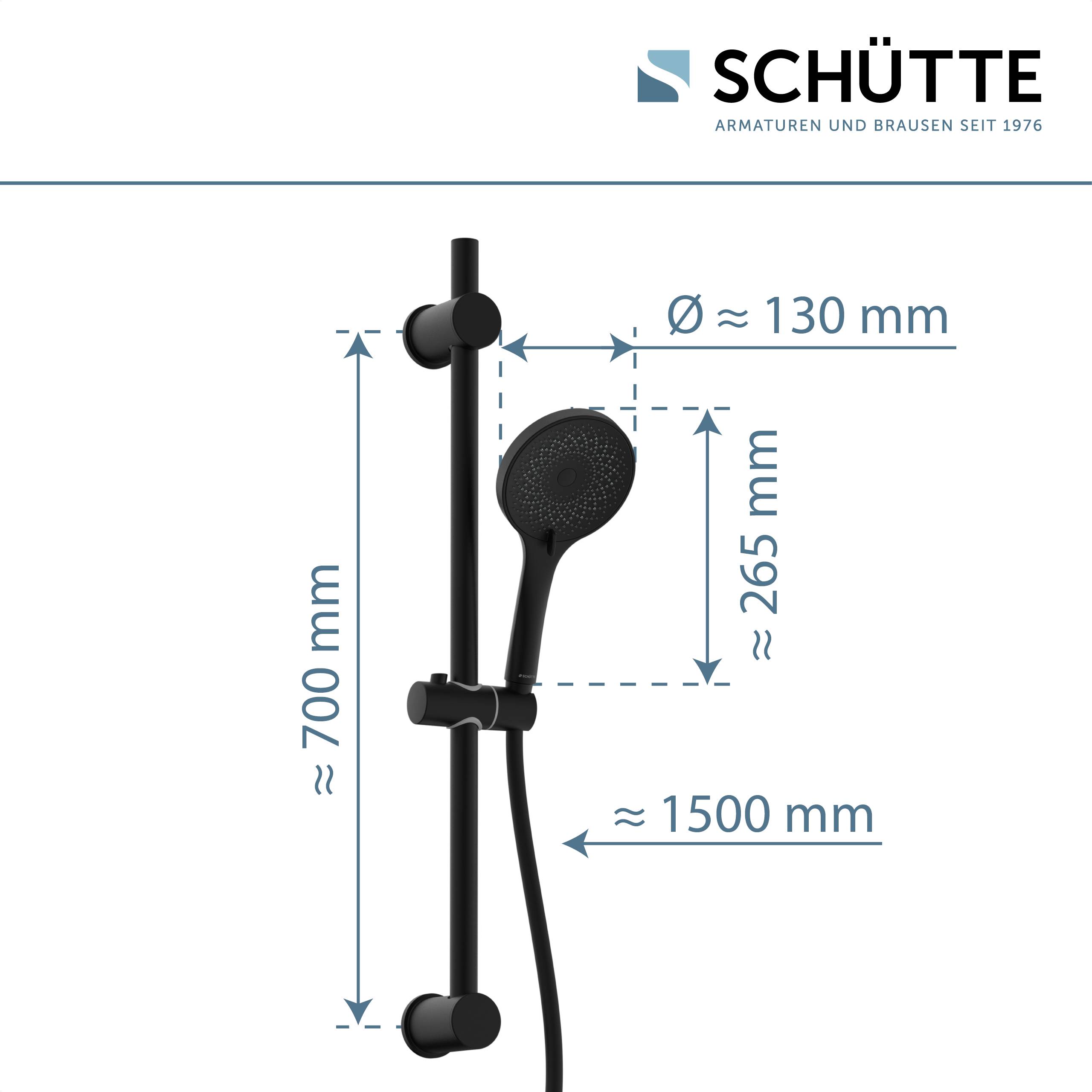 RAVEN Stangenbrause-Set, Schwarz matt