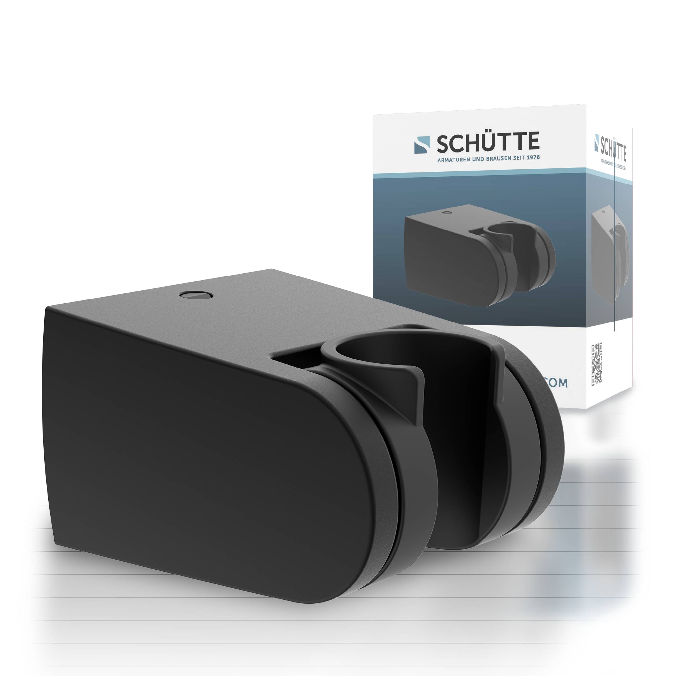 Brausehalter, Schwarz matt, für Wandmontage