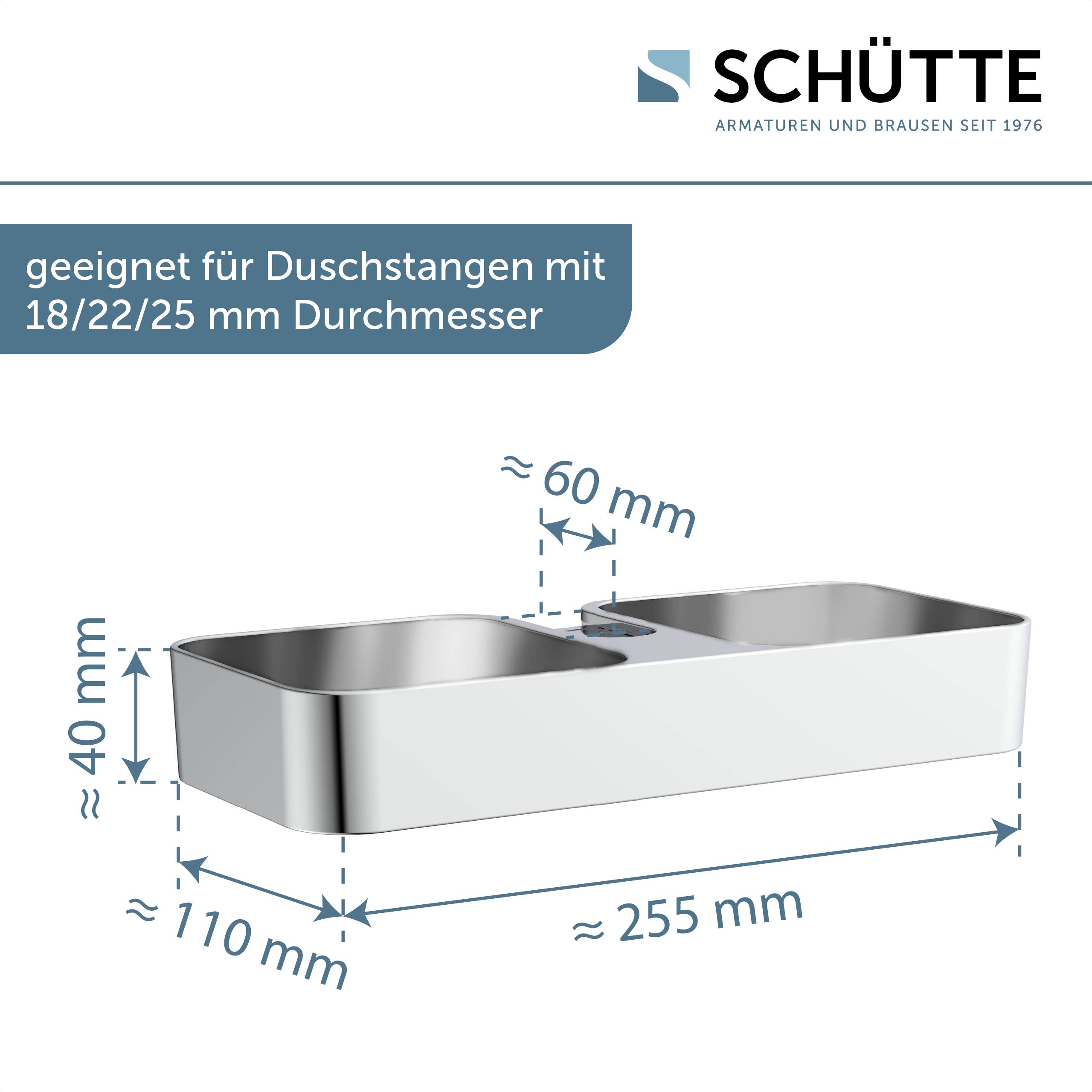 Duschablage DN 18/22/25 mm, Chrom, für Brausestange