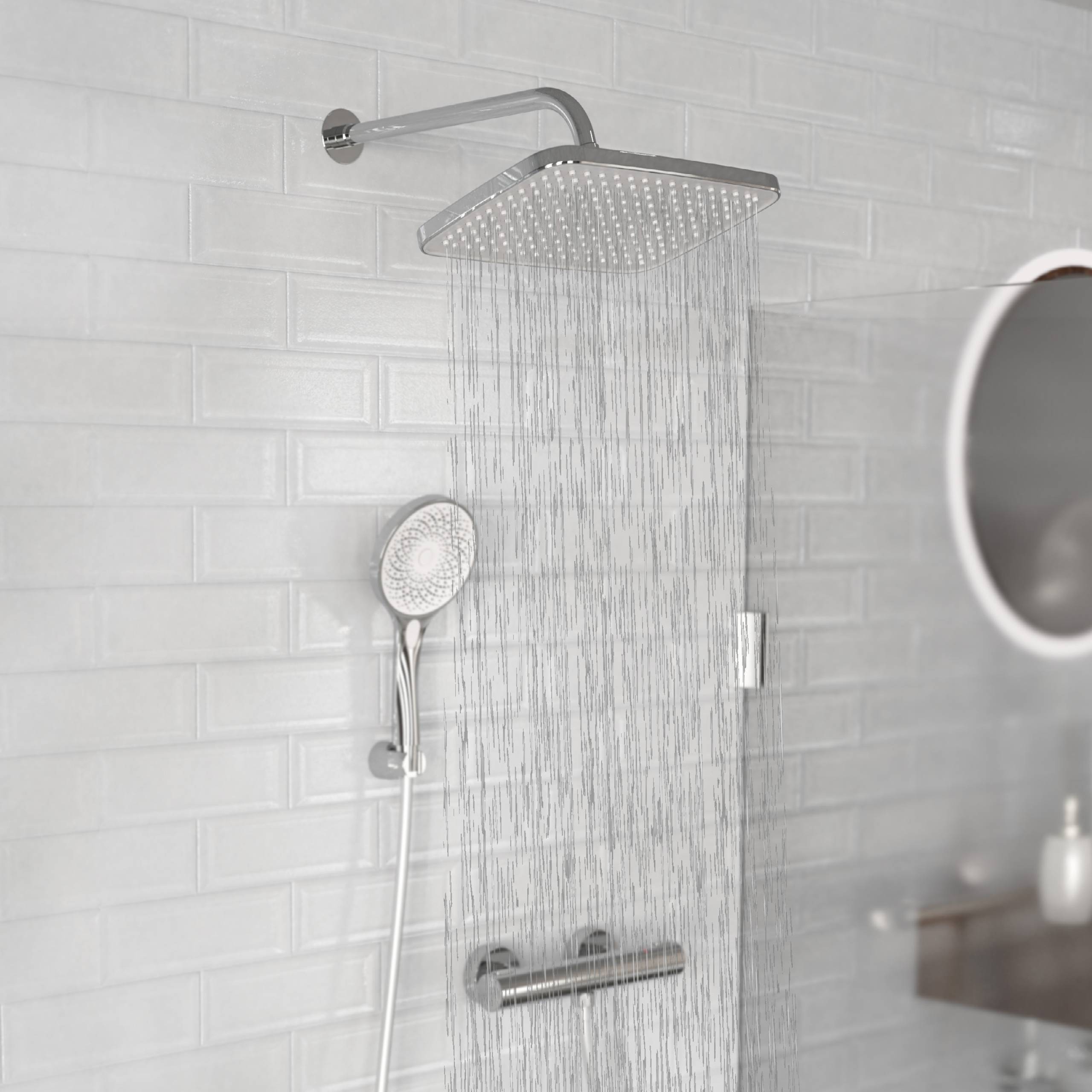 LYON Kopfbrause, Chrom/Hellgrau