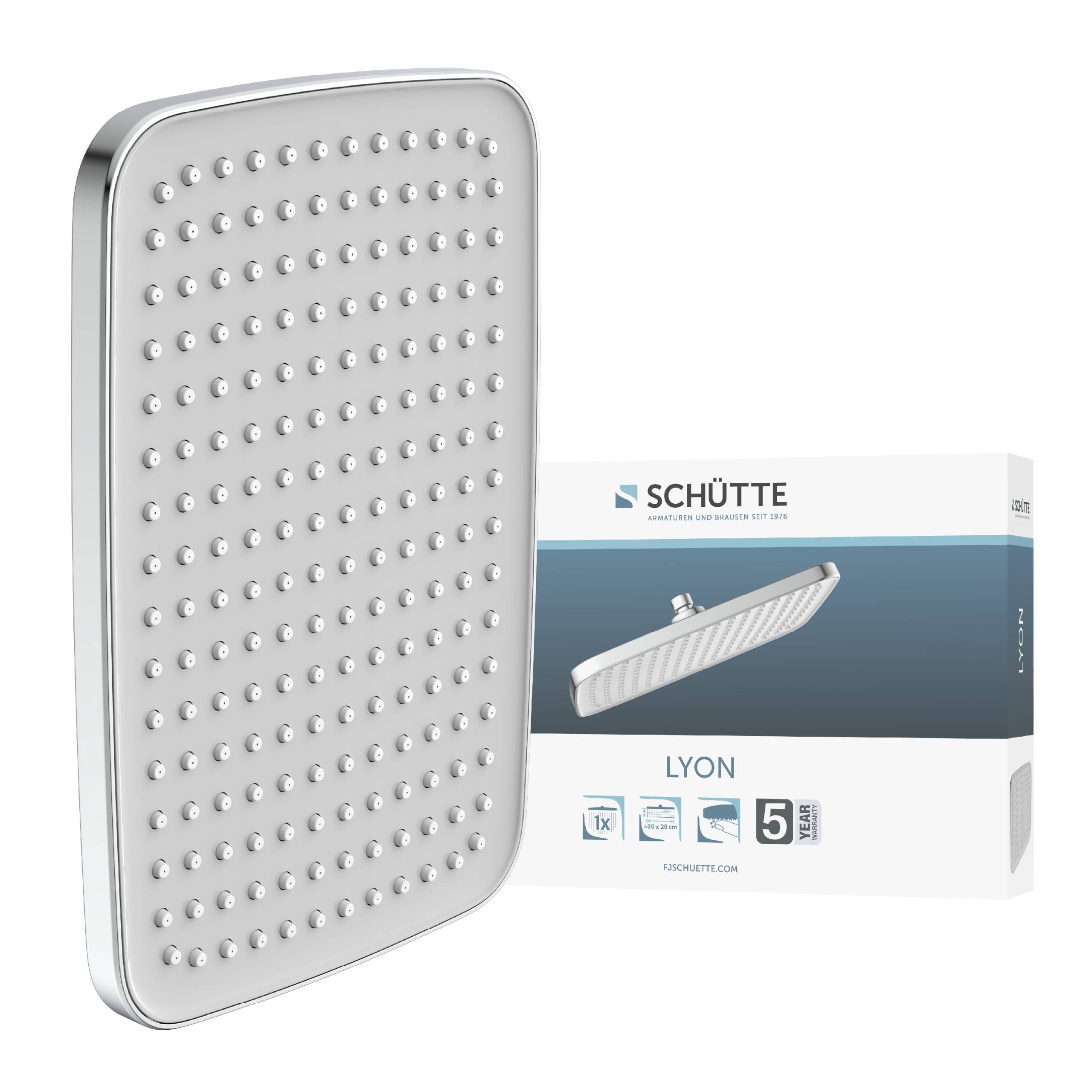 LYON Kopfbrause, Chrom/Hellgrau