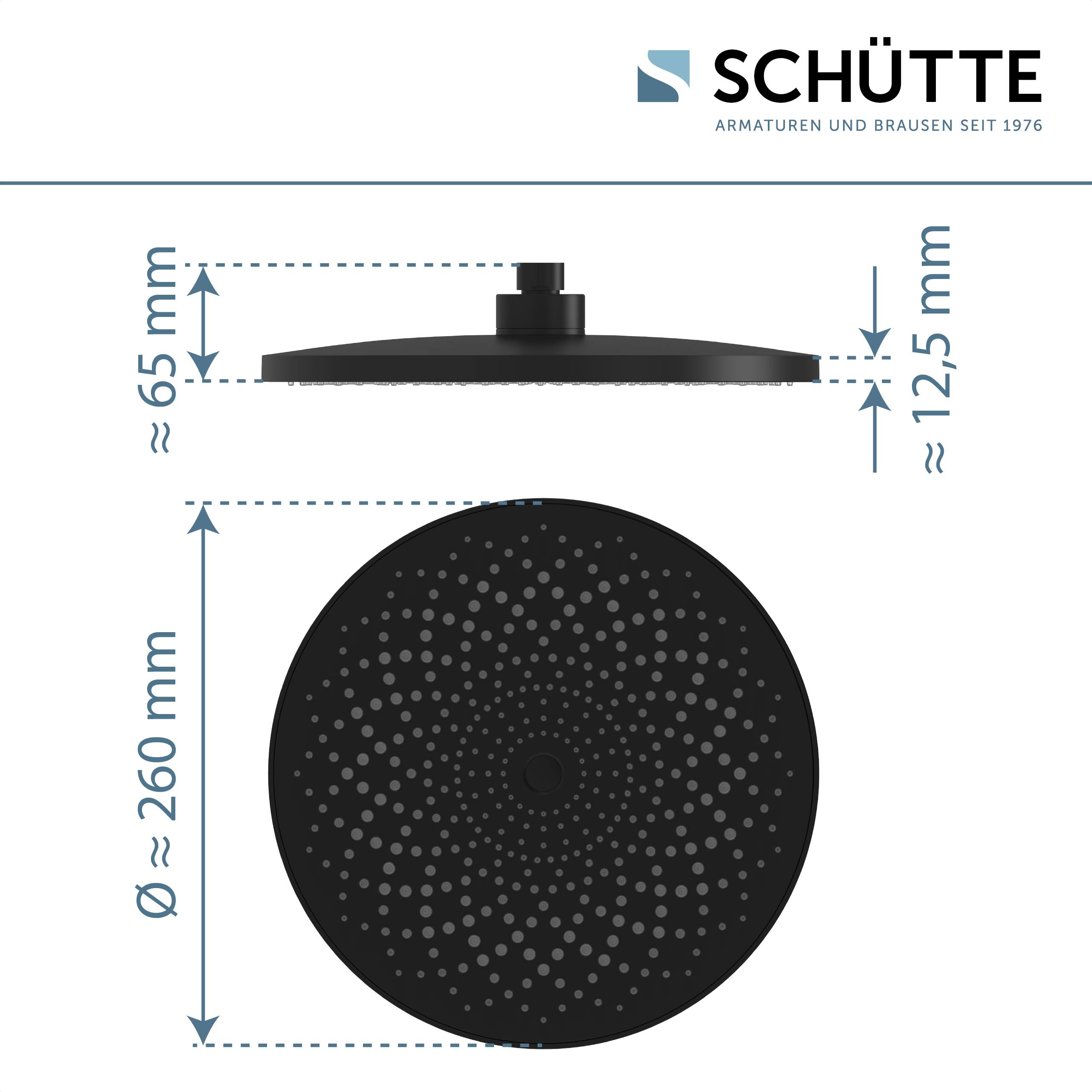 CAPRI Kopfbrause, Schwarz matt