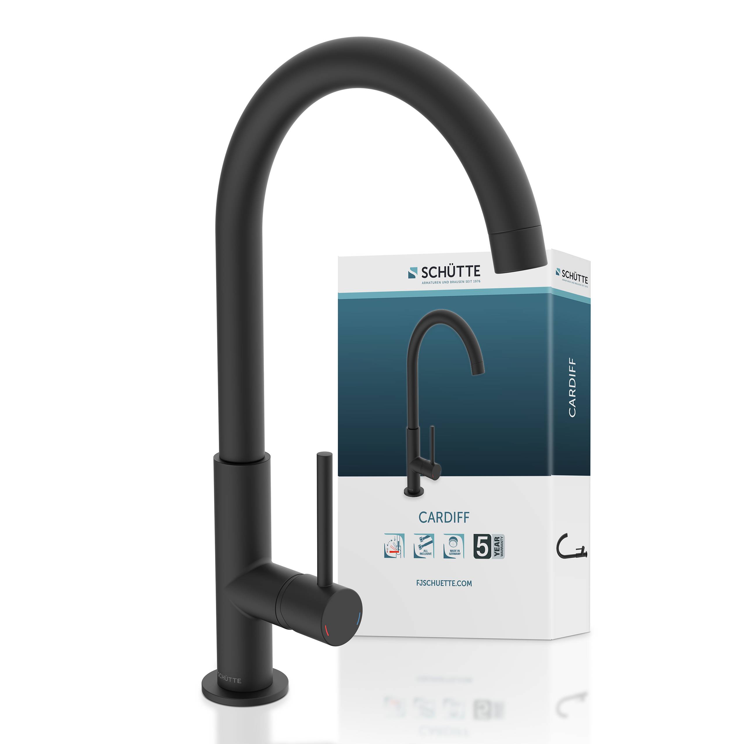 CARDIFF Spültischarmatur, Schwarz matt