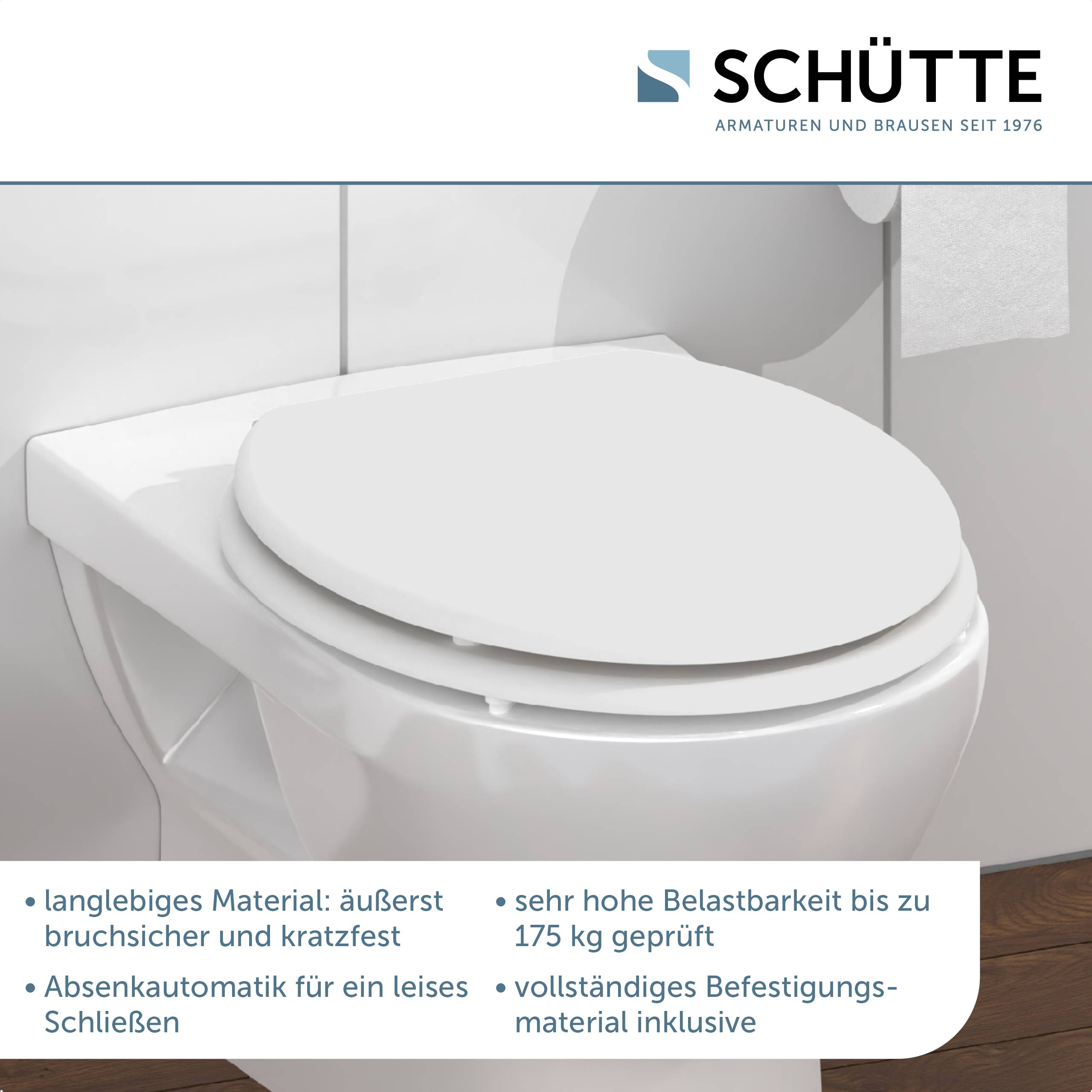 MDF WC-Sitz SPIRIT WHITE, mit Absenkautomatik