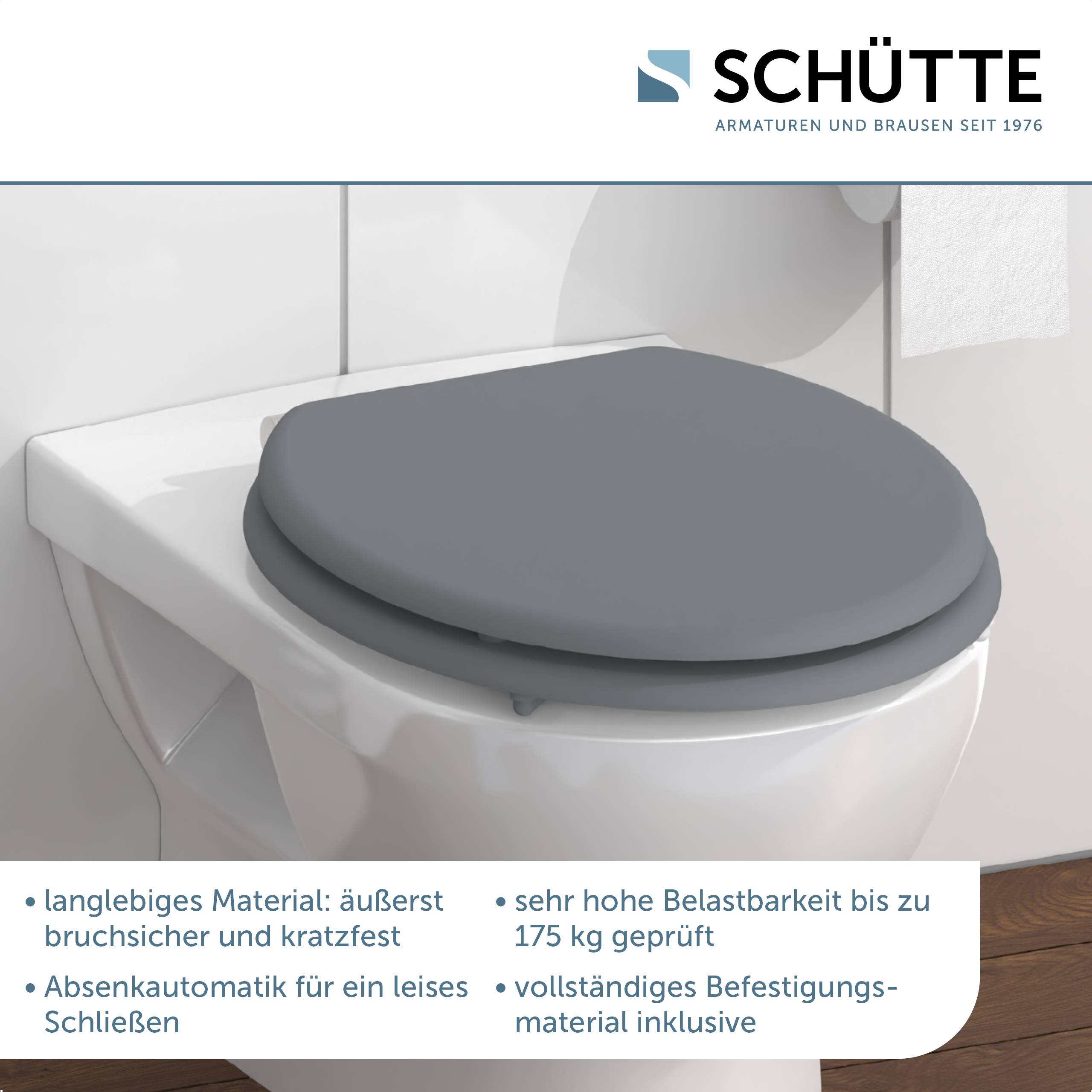 MDF WC-Sitz SPIRIT GREY, mit Absenkautomatik
