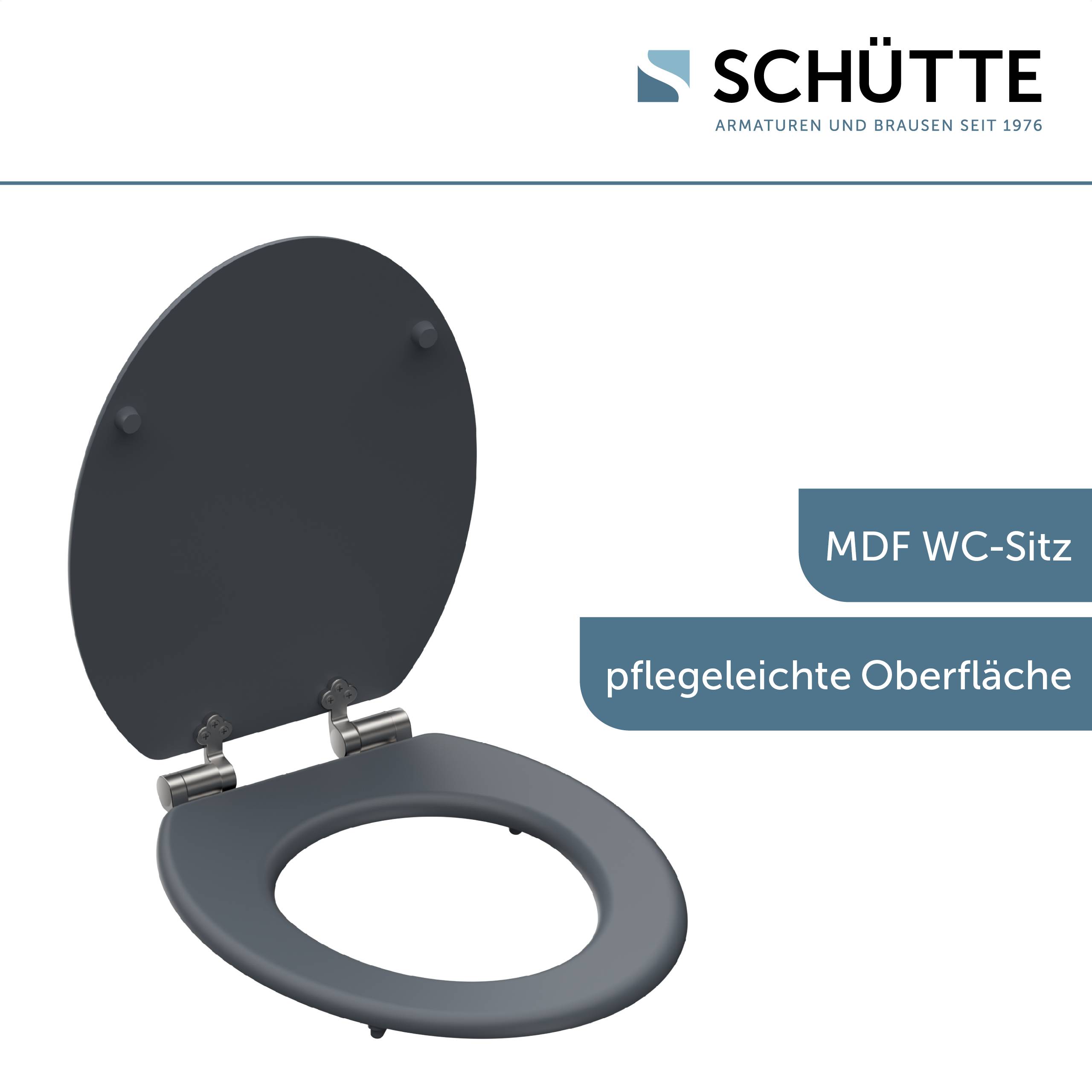 MDF WC-Sitz SPIRIT GREY, mit Absenkautomatik