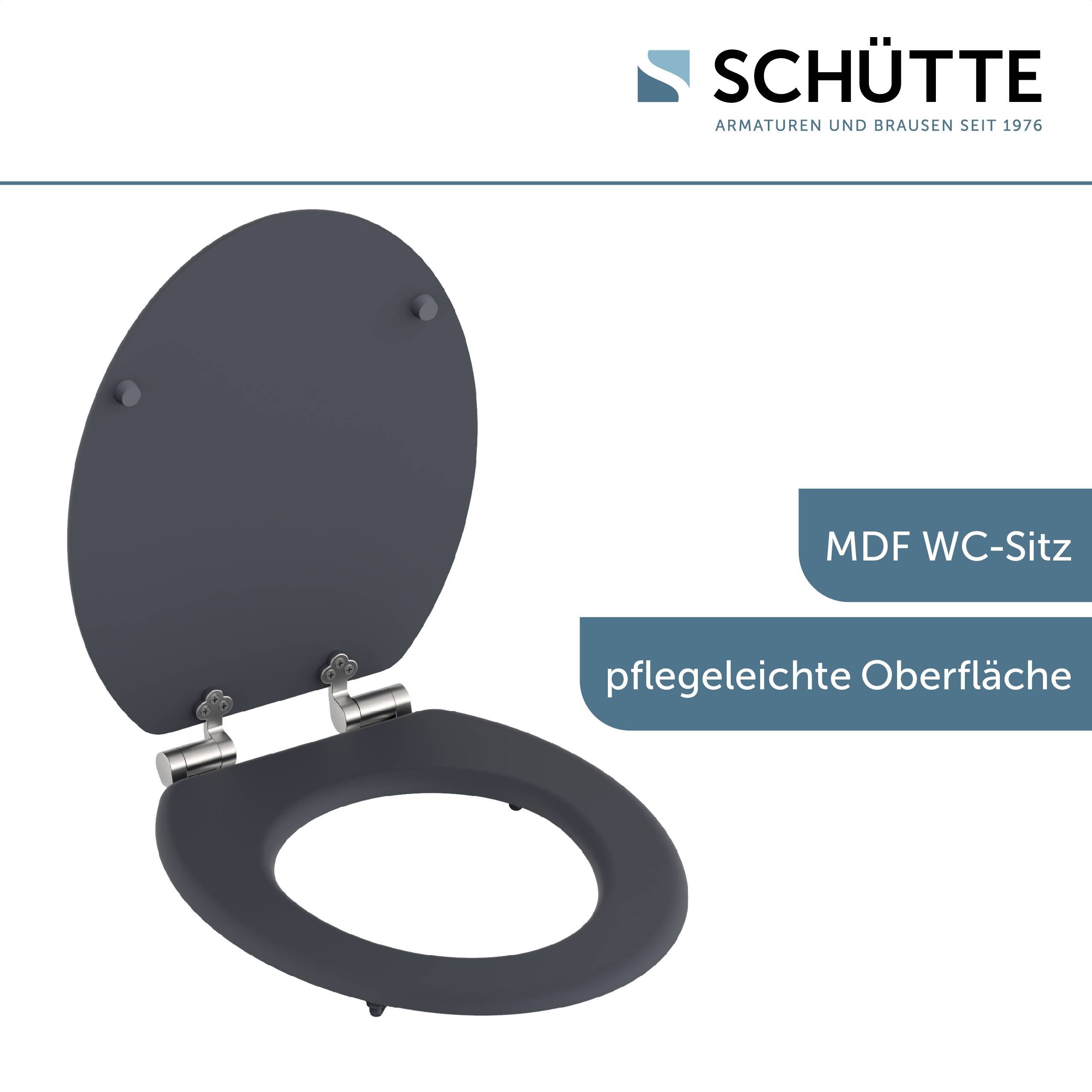 MDF WC-Sitz SPIRIT ANTHRAZIT, mit Absenkautomatik