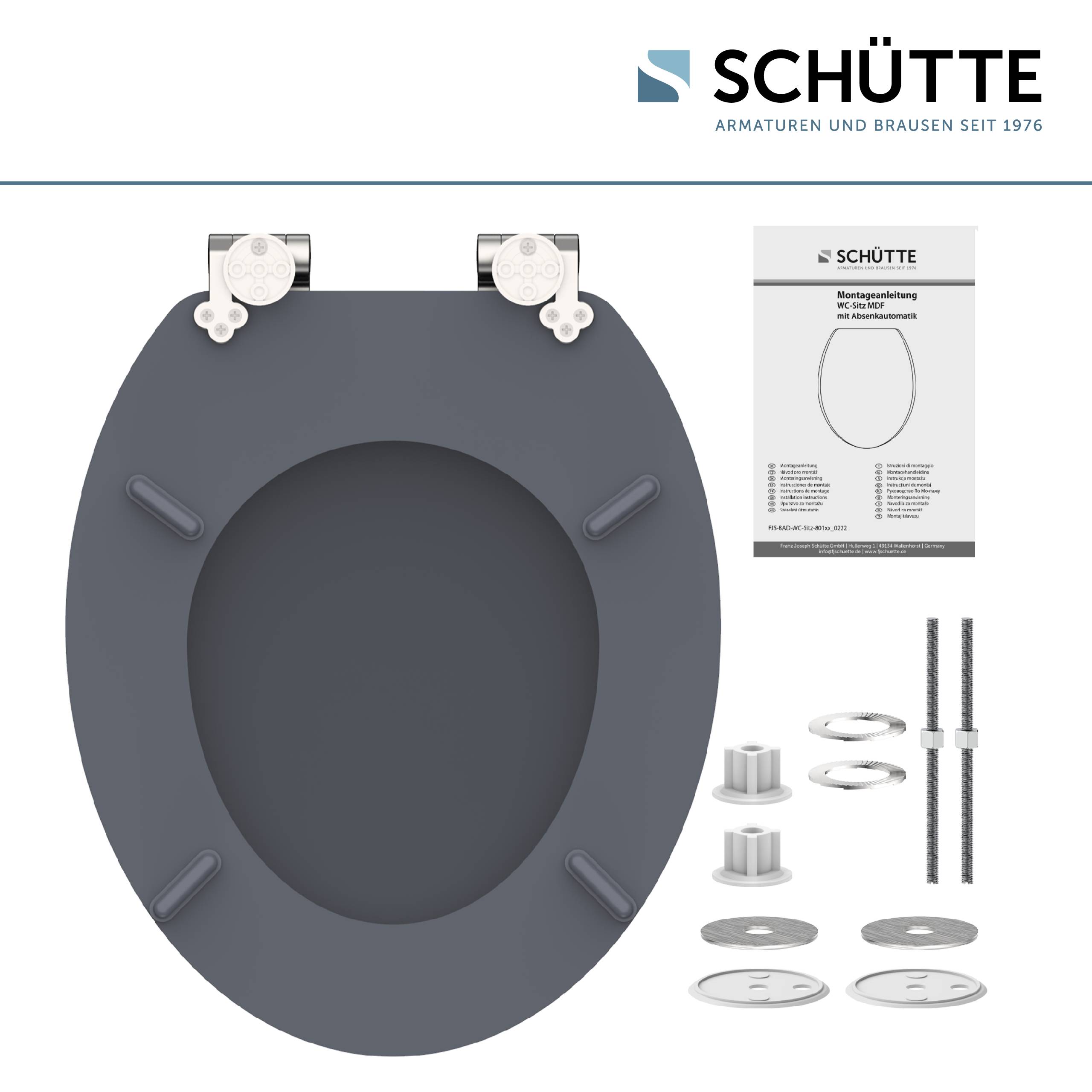 MDF WC-Sitz SPIRIT ANTHRAZIT, mit Absenkautomatik