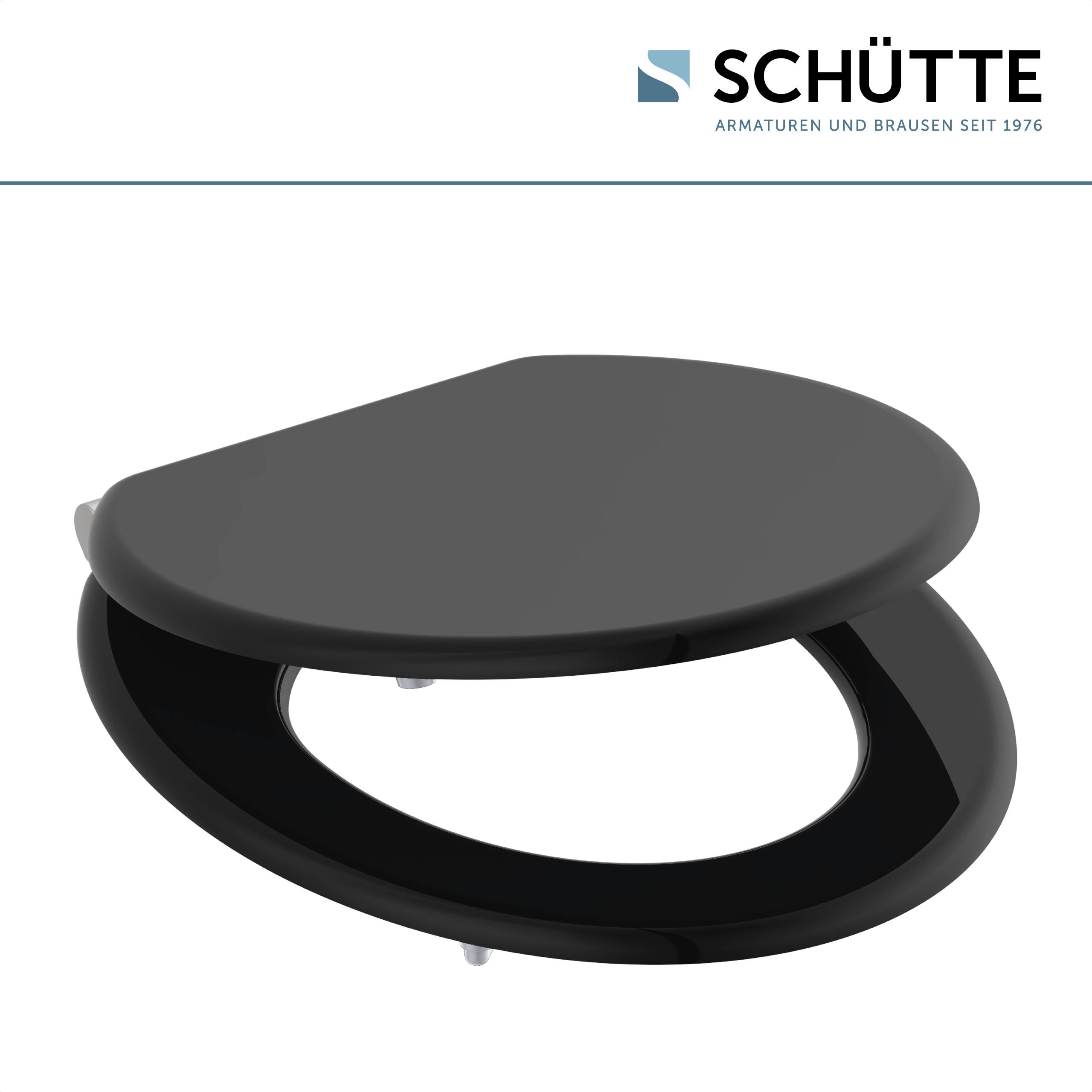 MDF WC-Sitz SPIRIT BLACK, mit Absenkautomatik