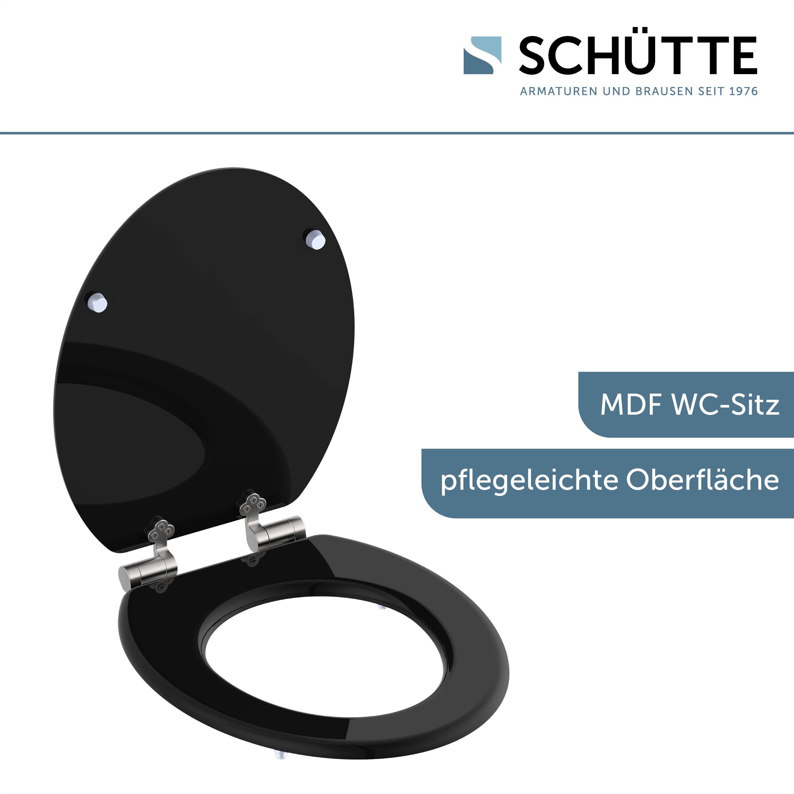 MDF WC-Sitz SPIRIT BLACK, mit Absenkautomatik