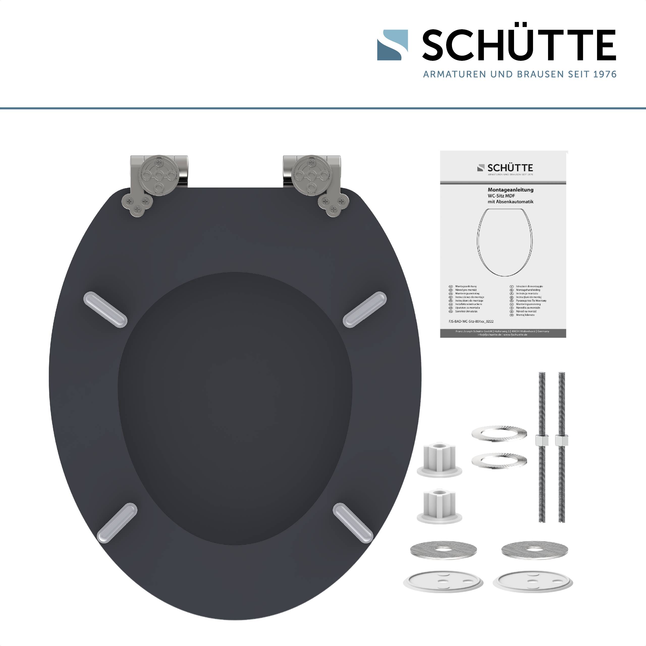 MDF WC-Sitz SPIRIT BLACK, mit Absenkautomatik