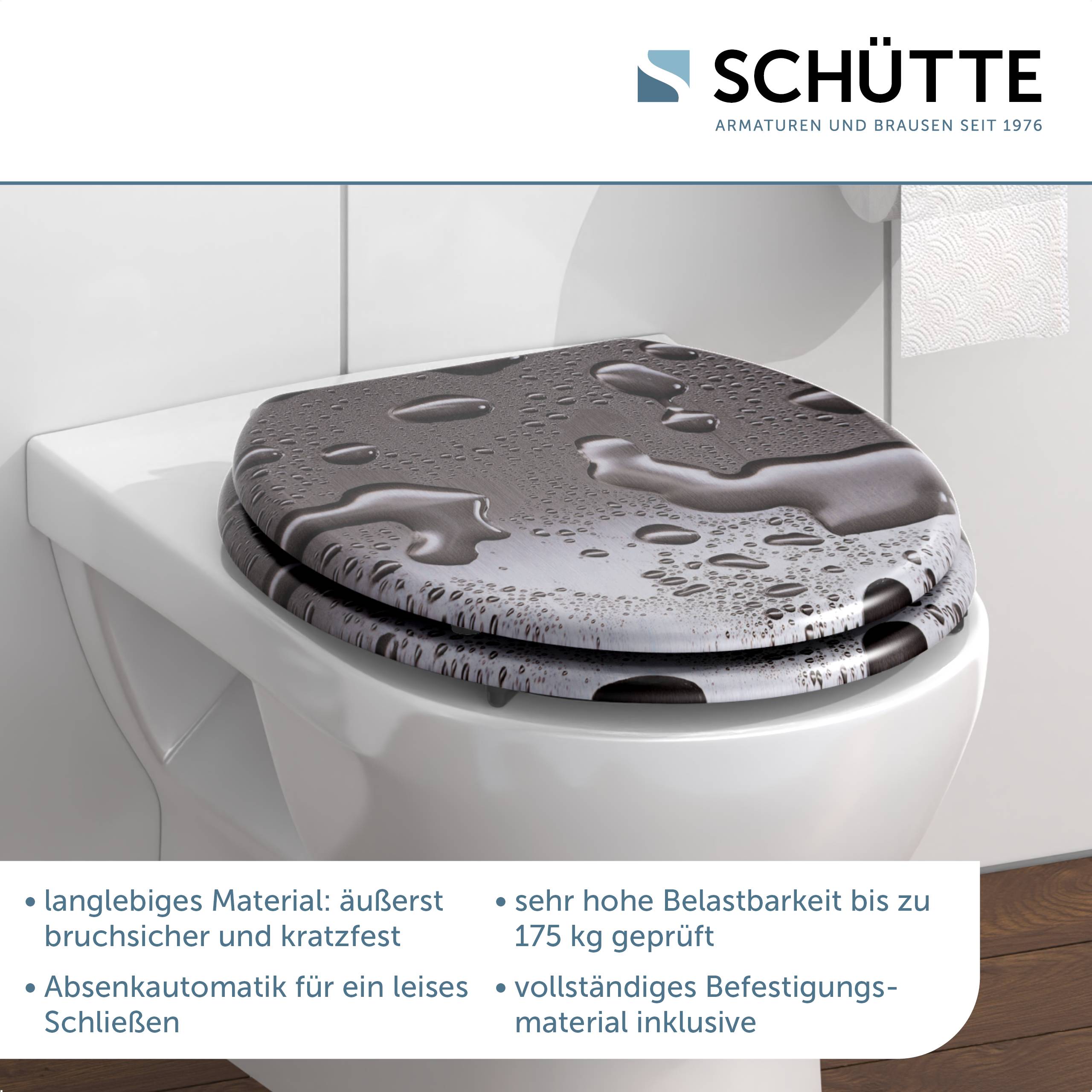 MDF WC-Sitz GREY STEEL, mit Absenkautomatik