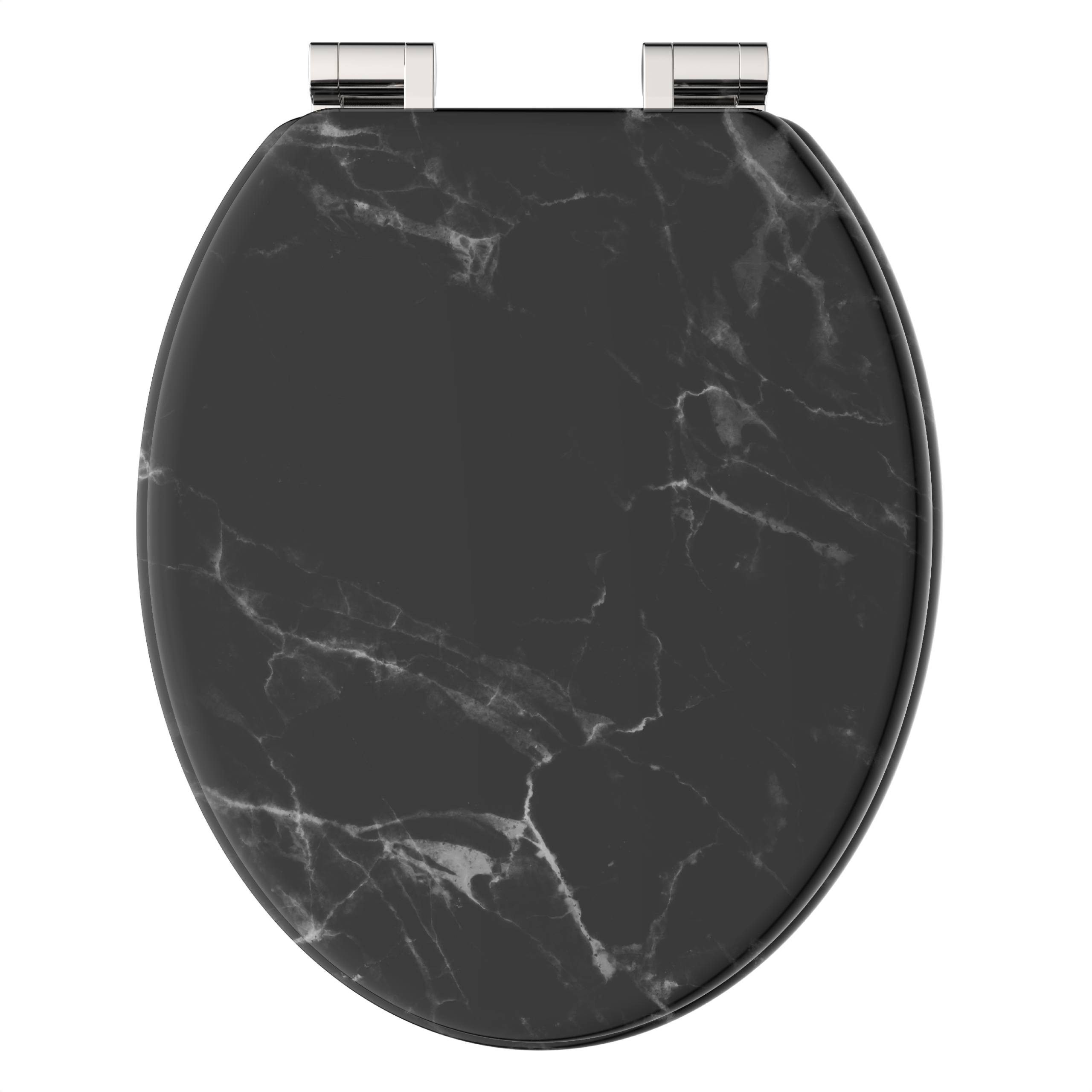 MDF WC-Sitz MARMOR BLACK, mit Absenkautomatik