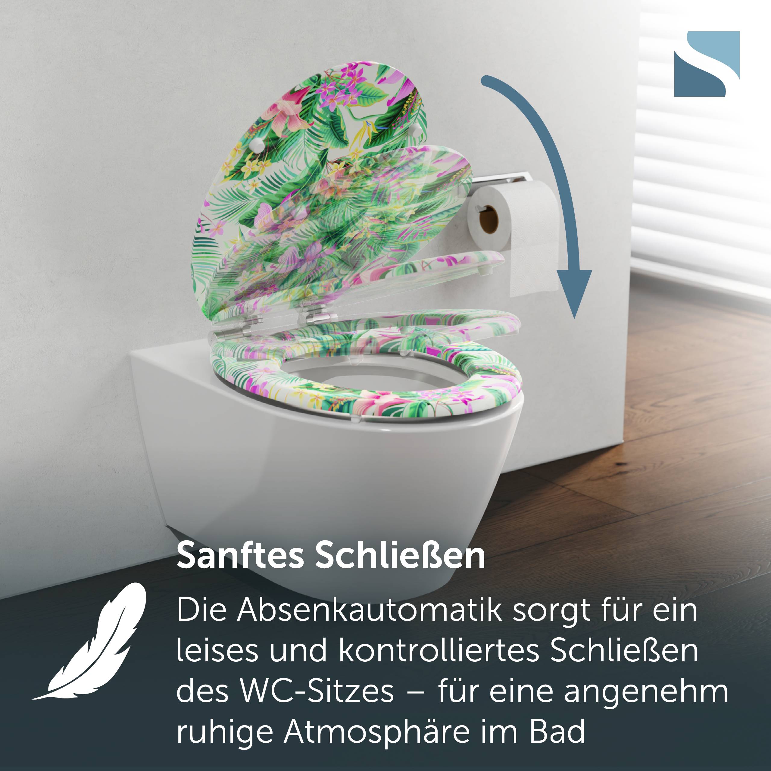 MDF WC-Sitz TROPICAL, mit Absenkautomatik