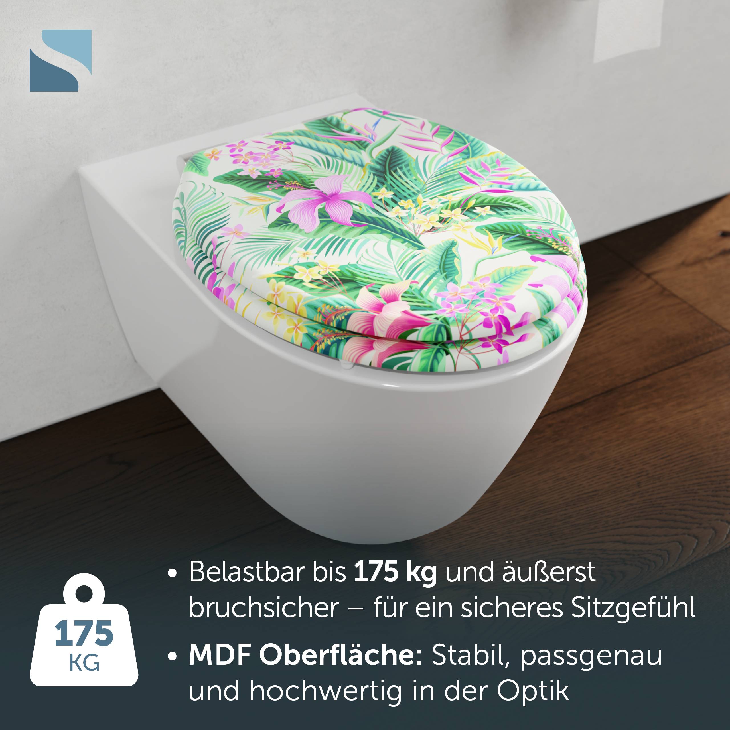 MDF WC-Sitz TROPICAL, mit Absenkautomatik