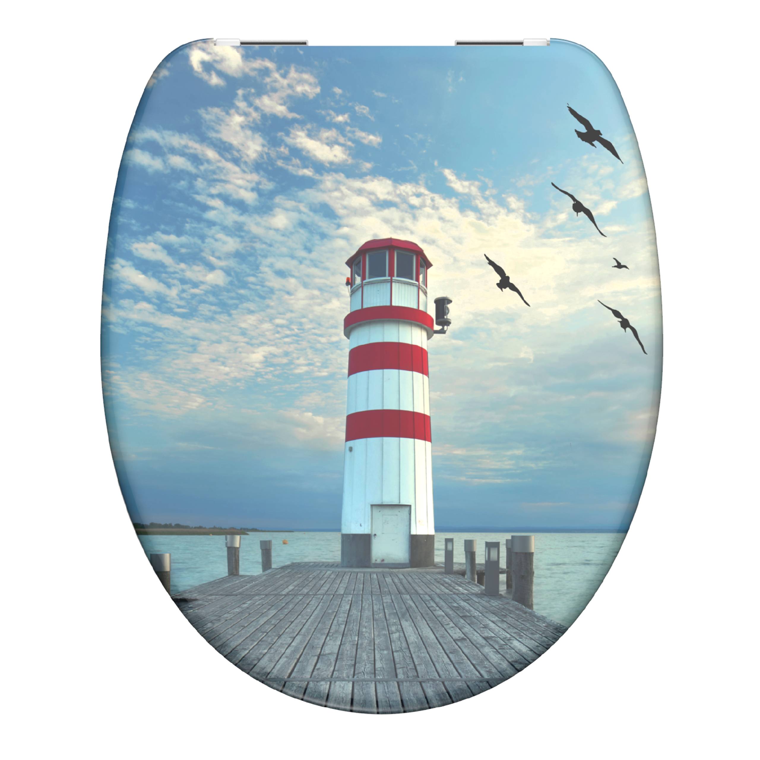 Duroplast WC-Sitz LIGHTHOUSE, mit Absenkautomatik