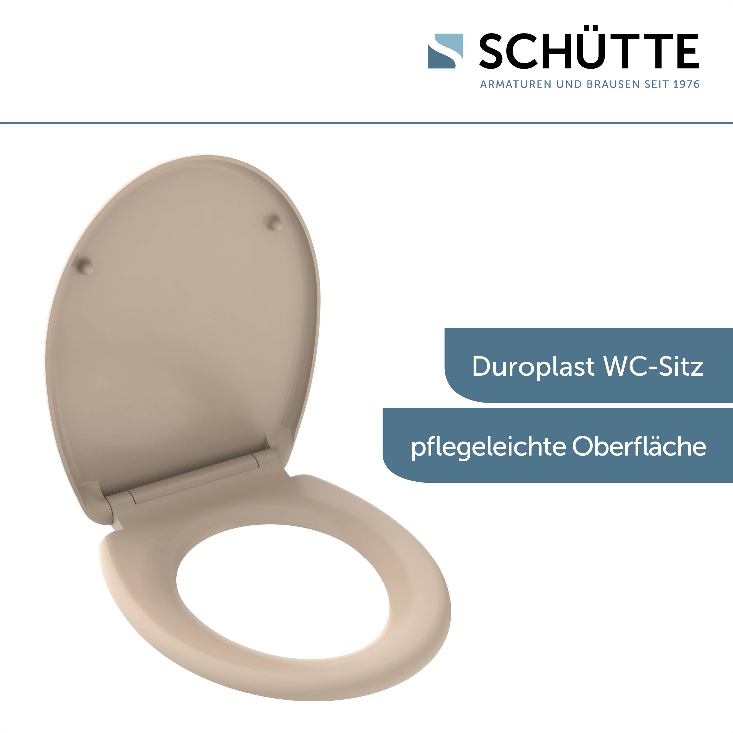 Duroplast WC-Sitz BEIGE, mit Absenkautomatik und Schnellverschluss