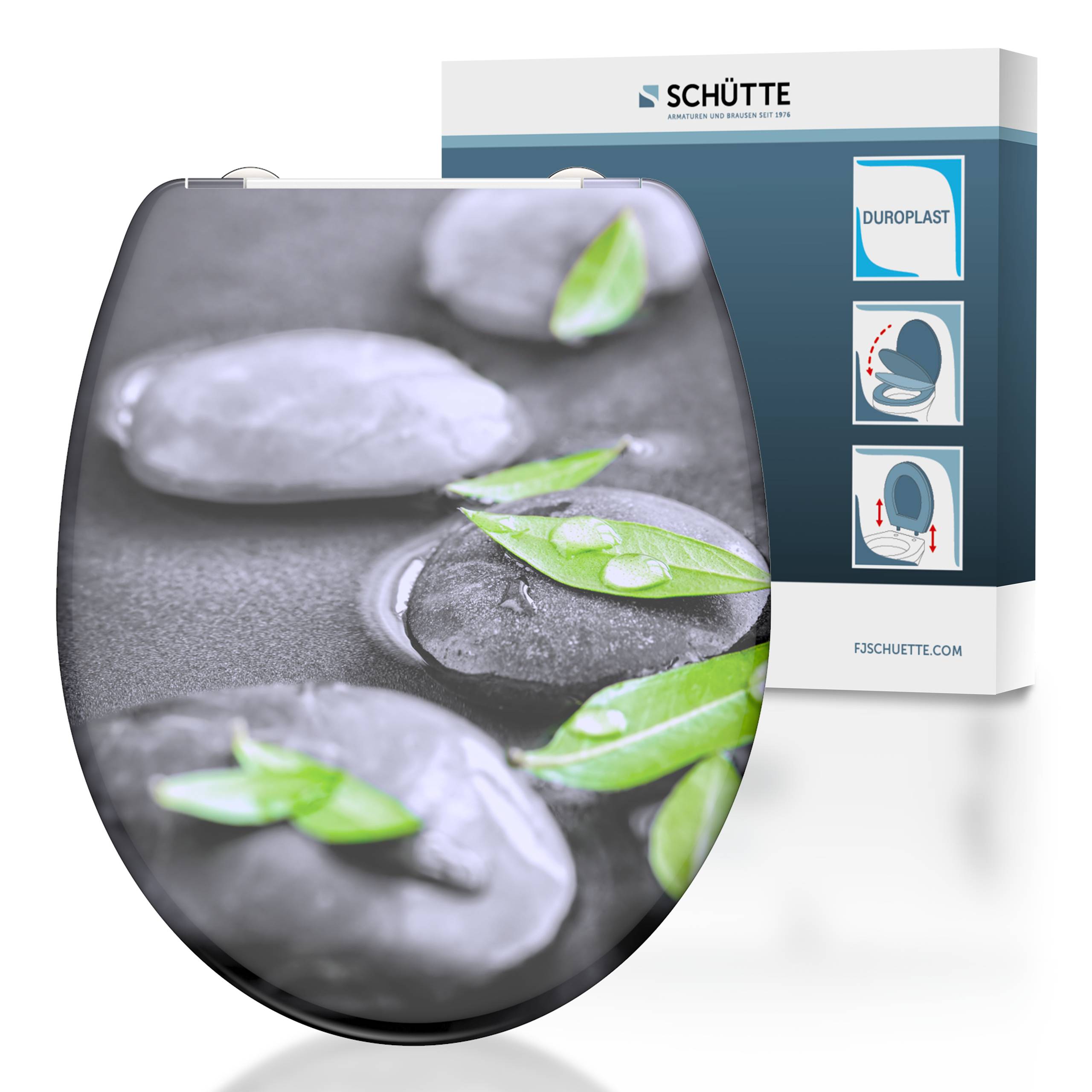 Duroplast WC-Sitz STONE, mit Absenkautomatik und Schnellverschluss