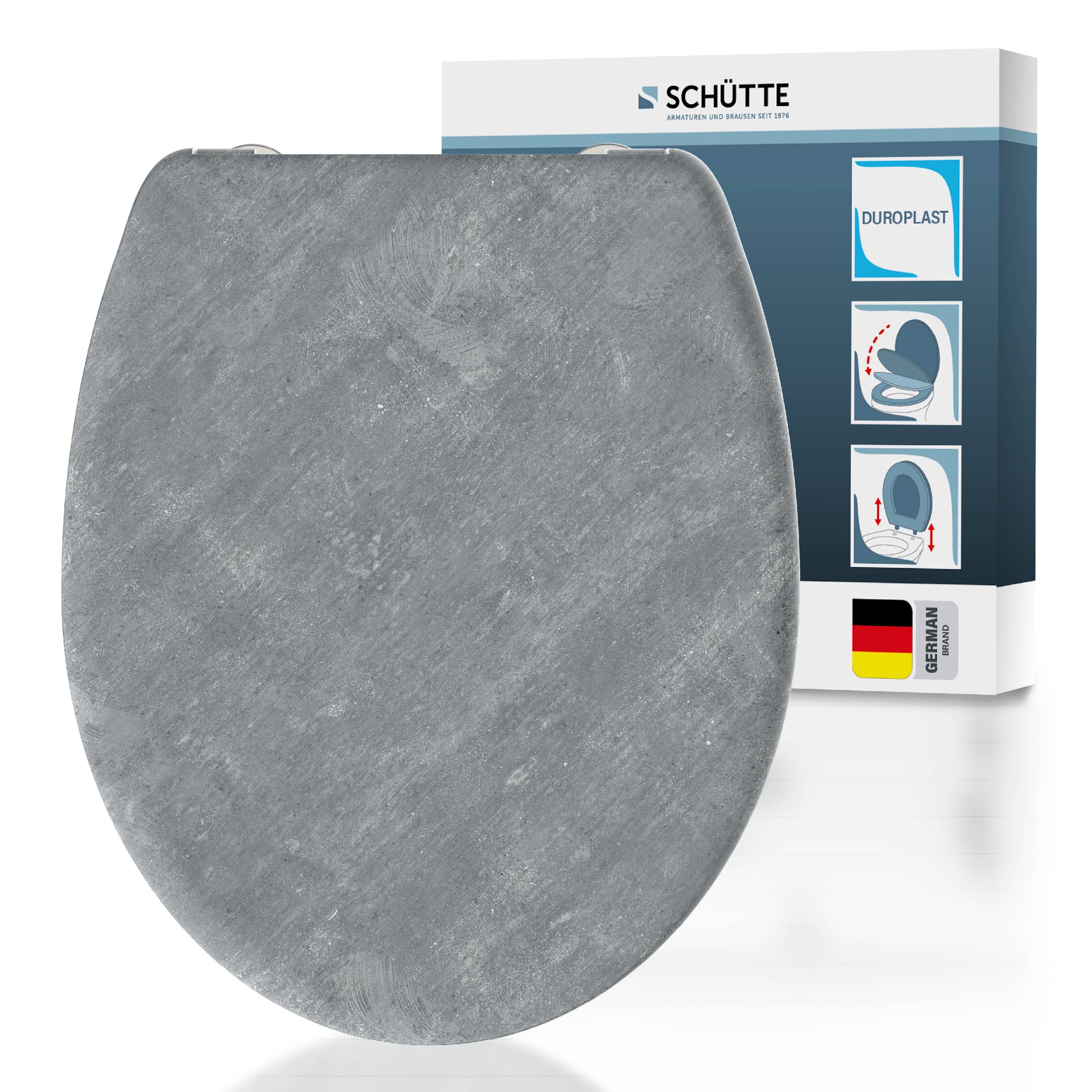 Duroplast WC-Sitz LIGHT CONCRETE, mit Absenkautomatik und Schnellverschluss