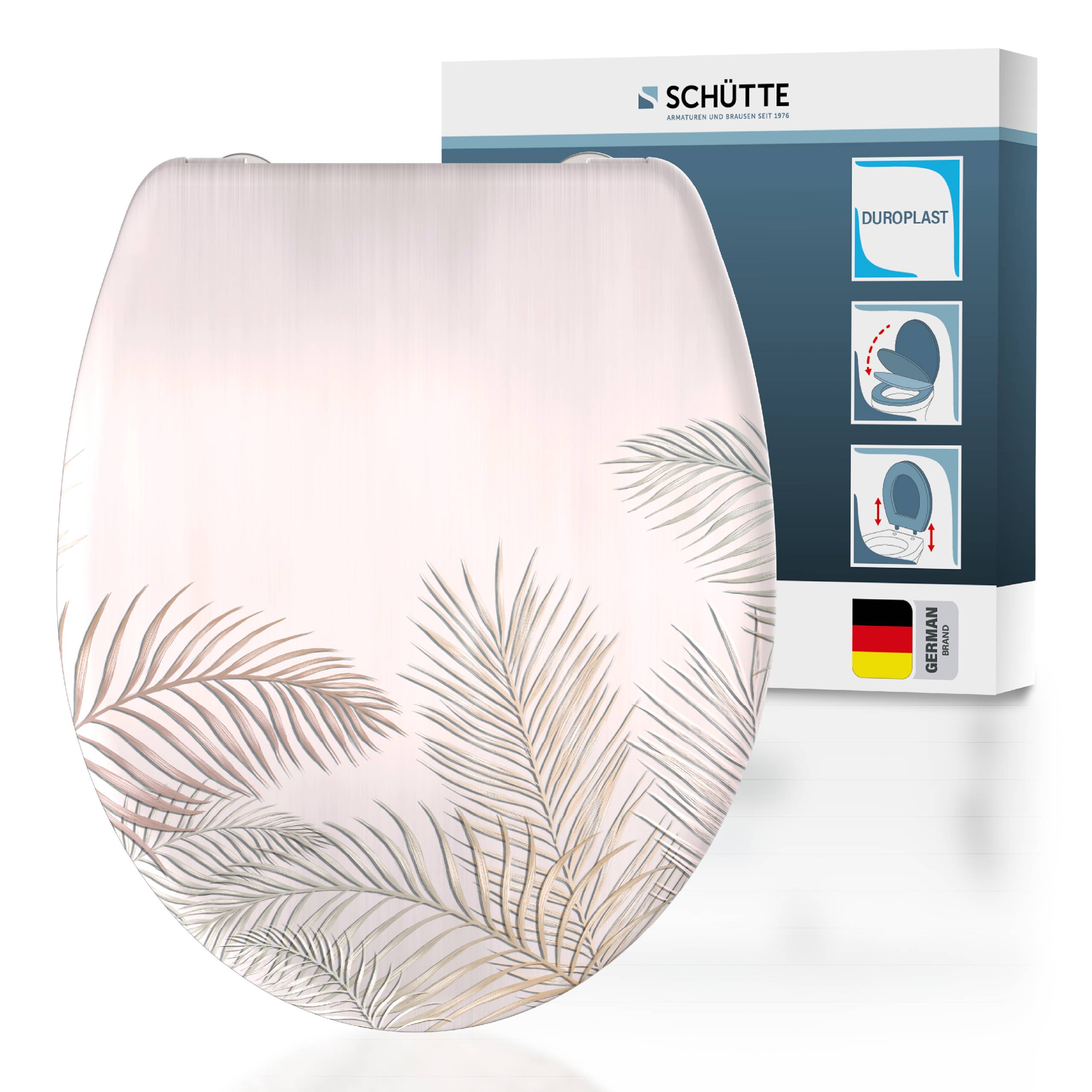 Duroplast WC-Sitz PALM LEAVES, mit Absenkautomatik und Schnellverschluss