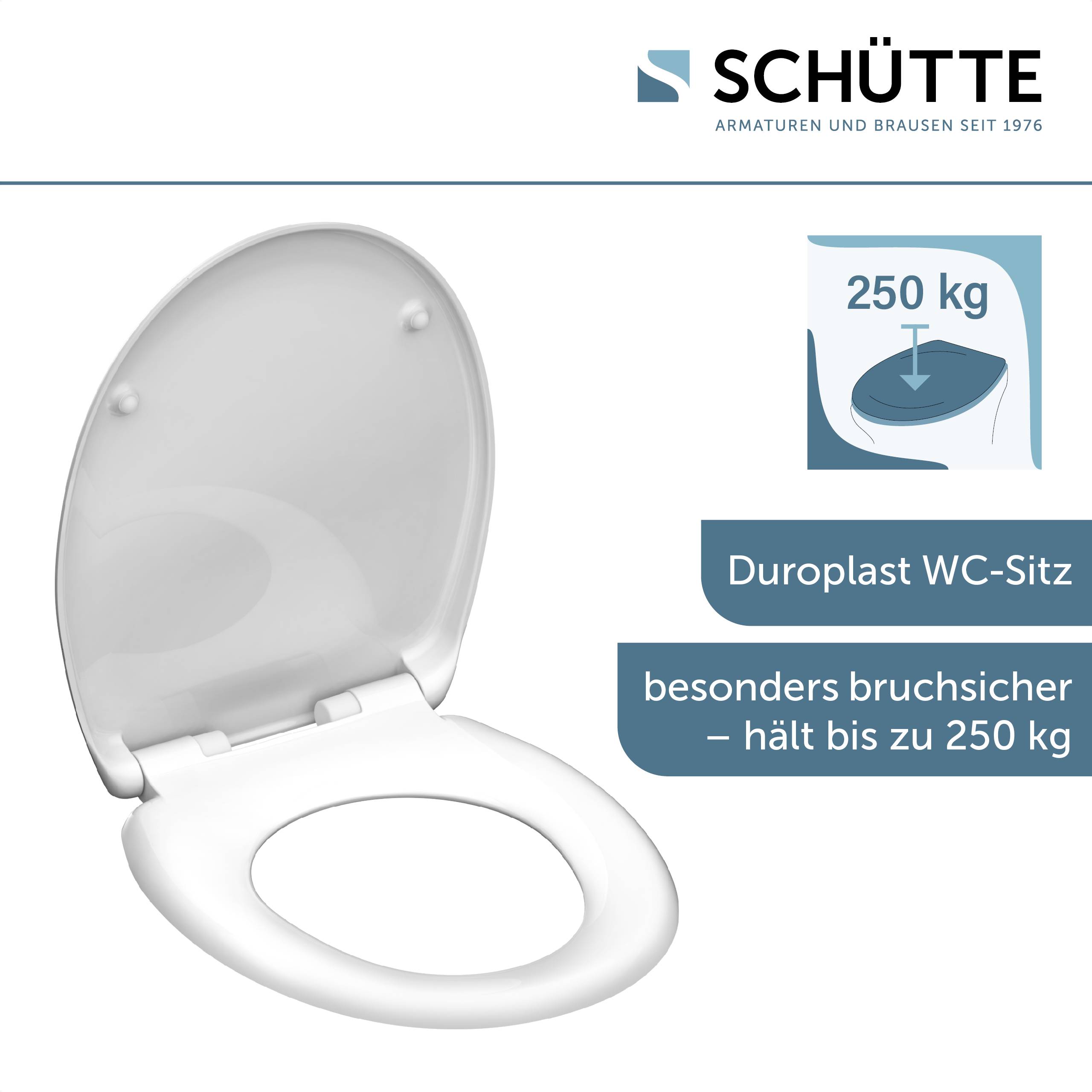 Duroplast WC-Sitz WHITE, PREMIUM, mit Absenkautomatik und Schnellverschluss