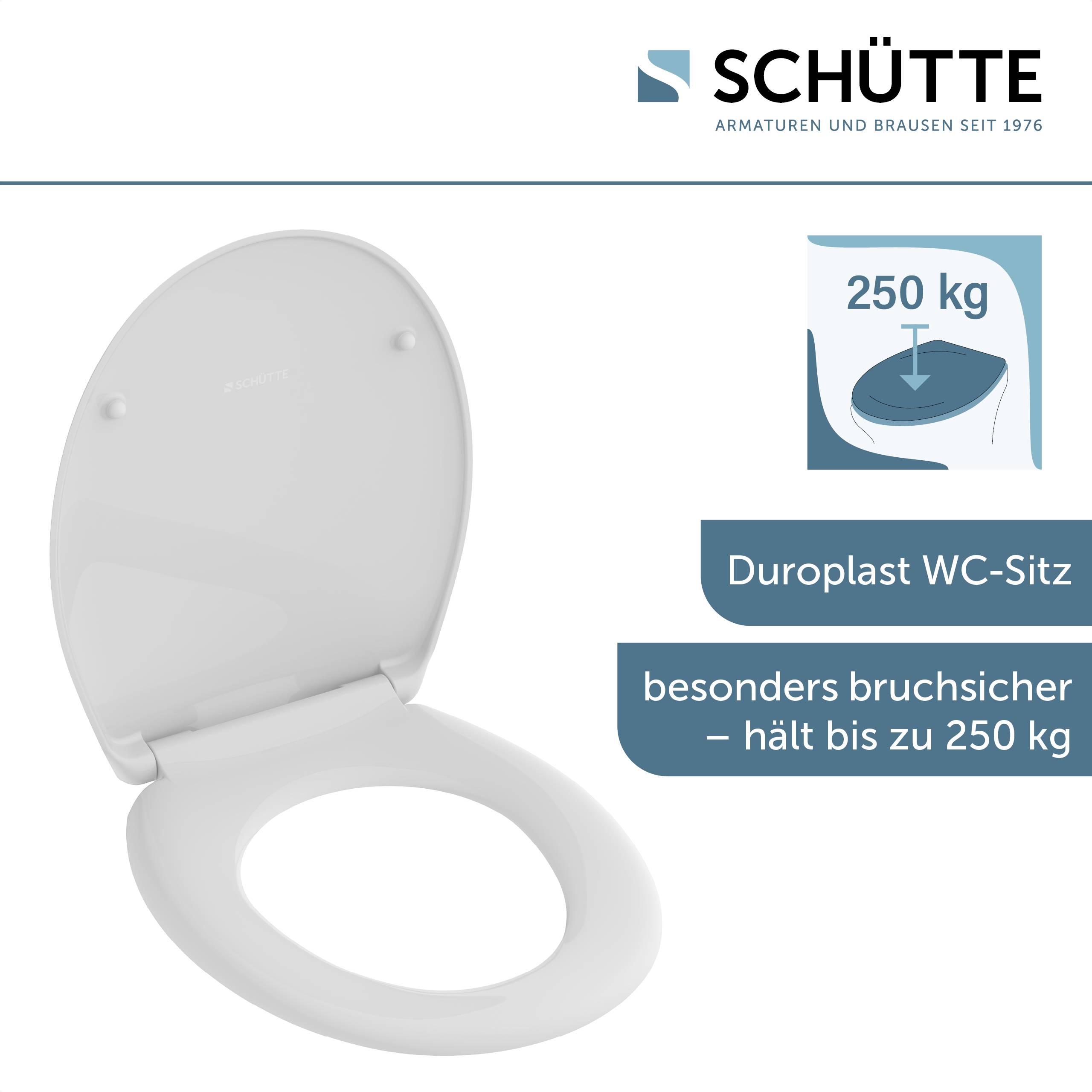 Duroplast WC-Sitz WHITE, PREMIUM, mit Absenkautomatik