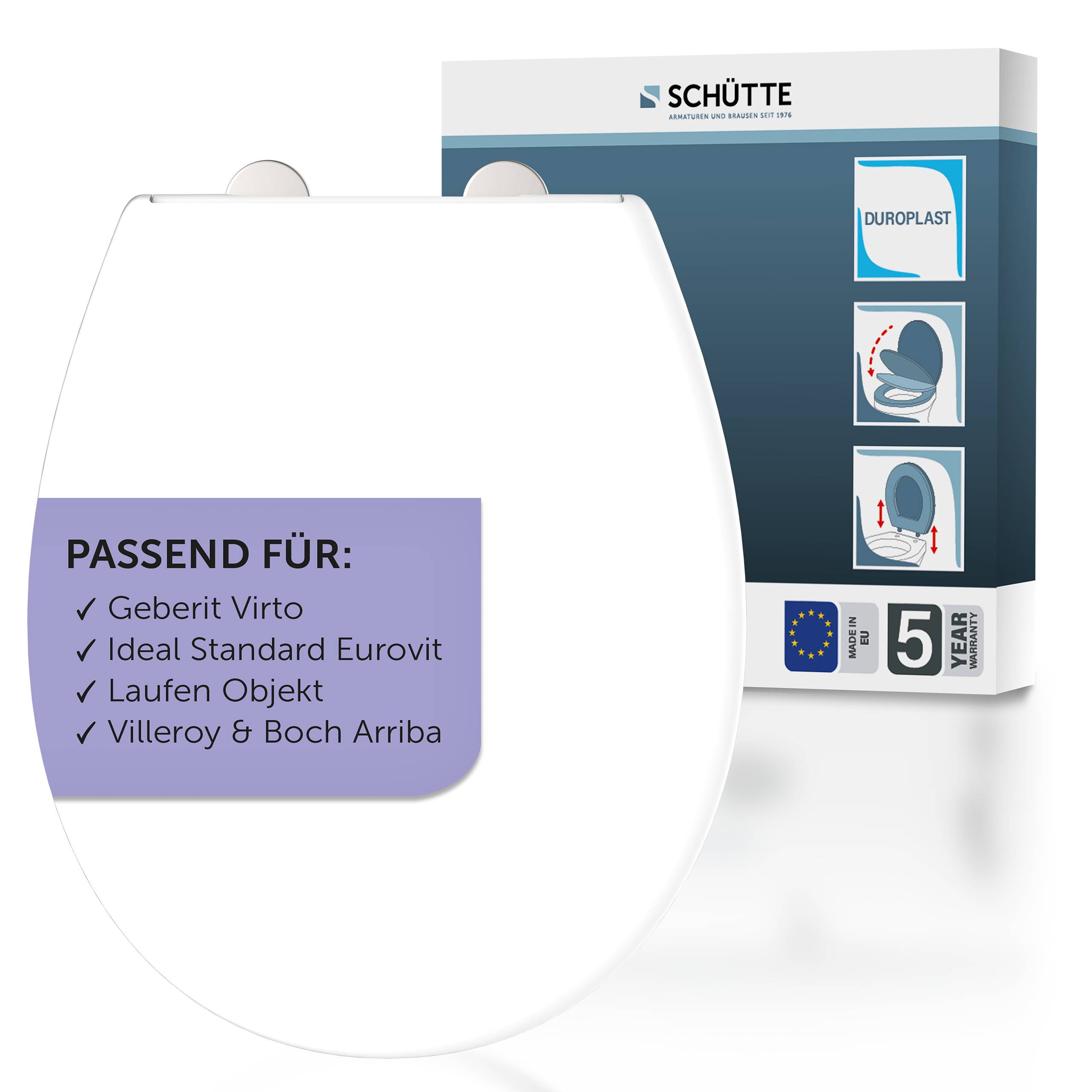 Duroplast WC-Sitz WHITE, PRO 1, mit Absenkautomatik und Schnellverschluss