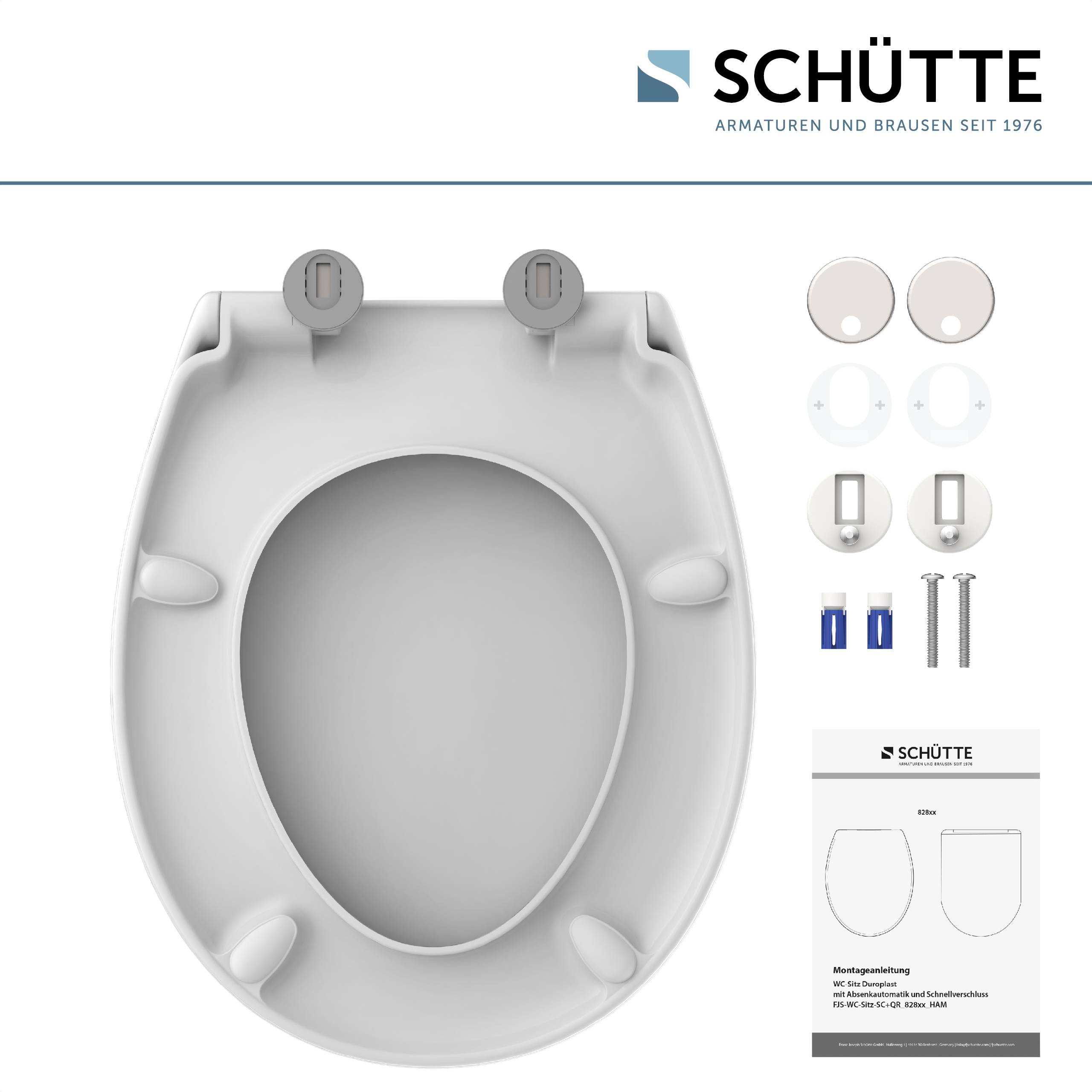 Duroplast WC-Sitz WHITE, PRO 1, mit Absenkautomatik und Schnellverschluss