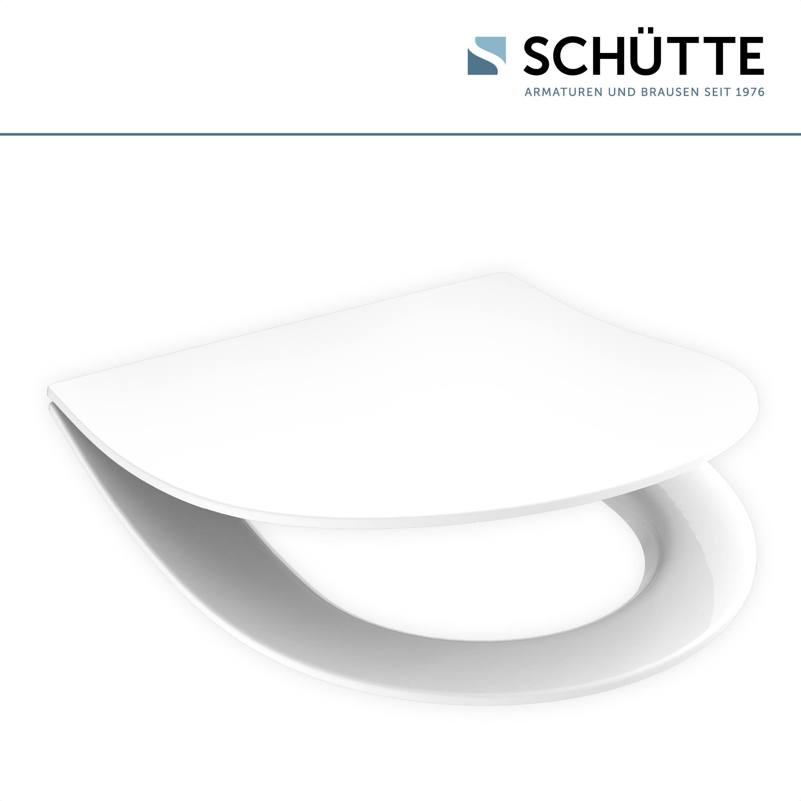 Duroplast WC-Sitz WHITE, D-Form, PRO 6, mit Absenkautomatik und Schnellverschluss